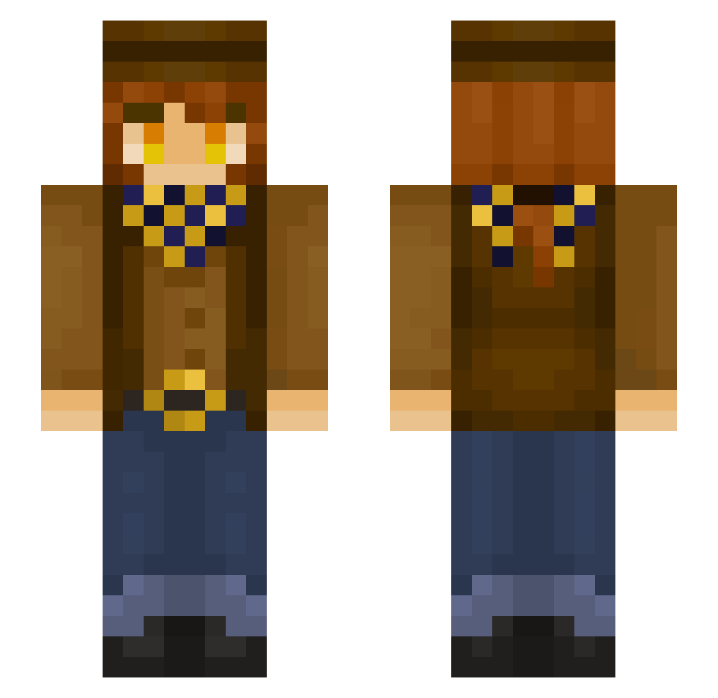 shbet Minecraft skin, front and back view