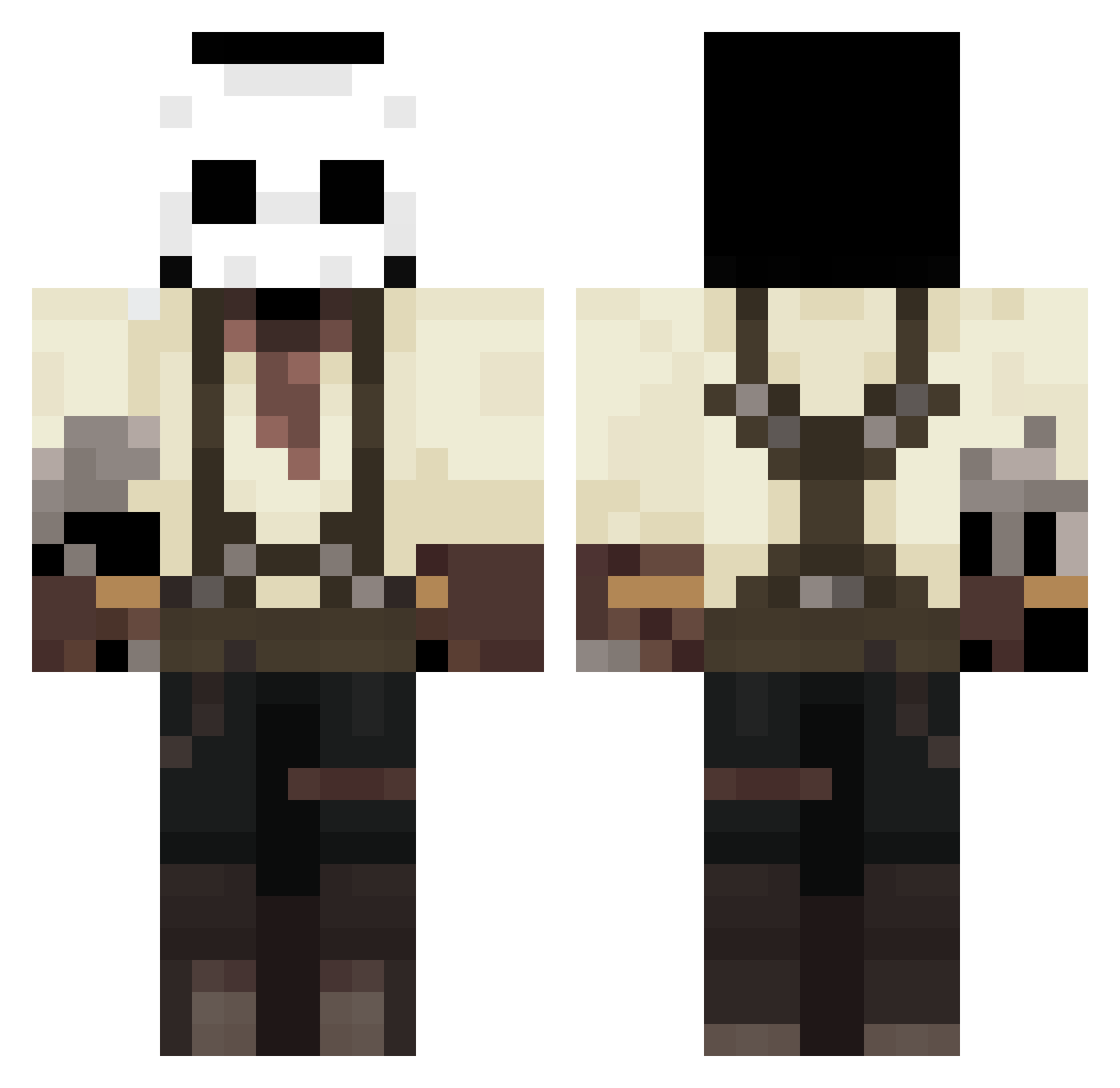 rosymonsterr Minecraft skin, front and back view