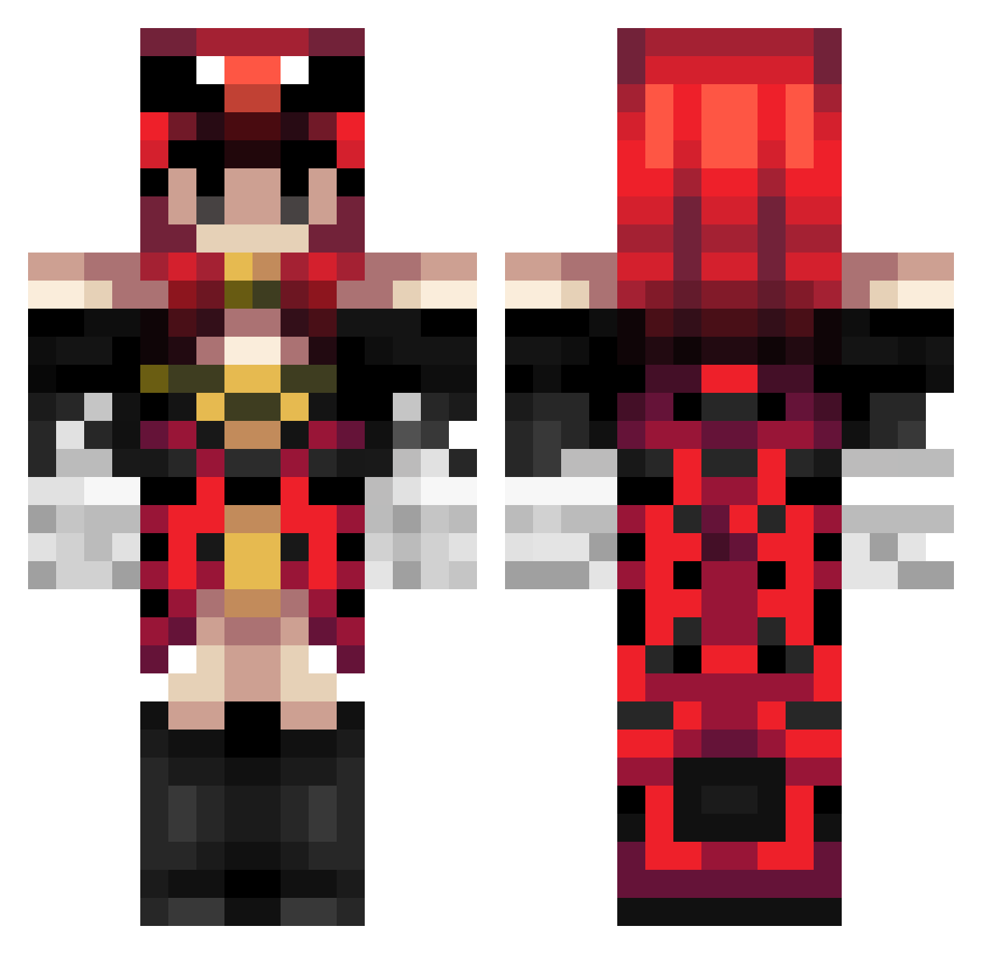 sekoshi Minecraft skin, front and back view