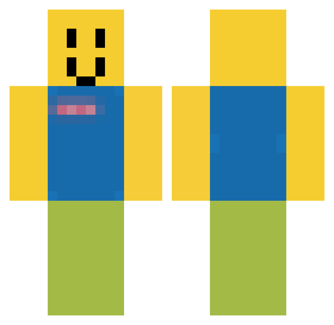 SharioBroz Minecraft skin, front and back view