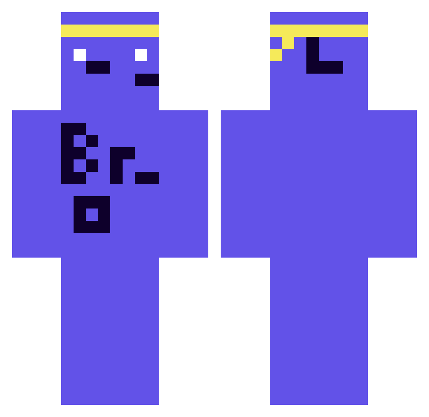 NedL33ds Minecraft skin, front and back view