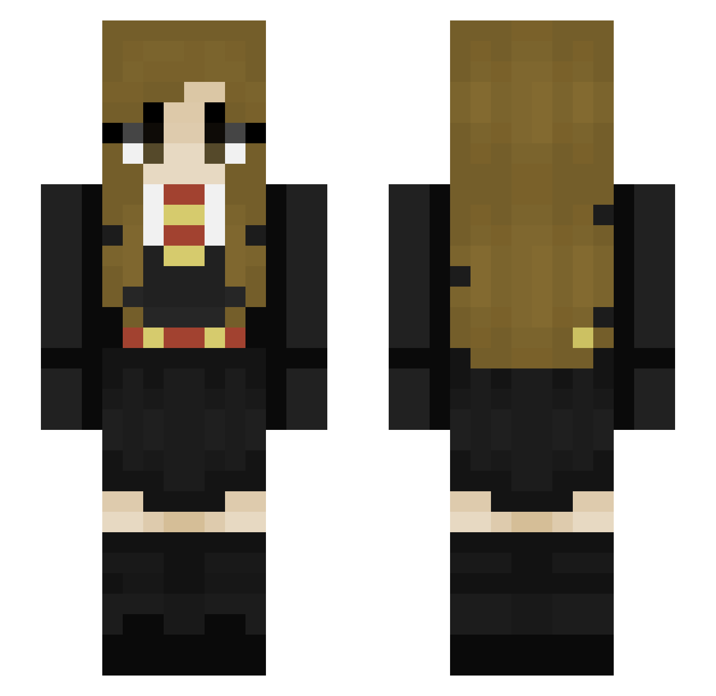 squibling Minecraft skin, front and back view