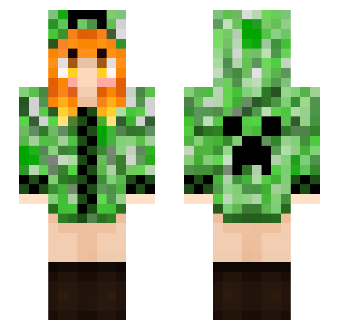 TheMobyHuge Minecraft skin, front and back view