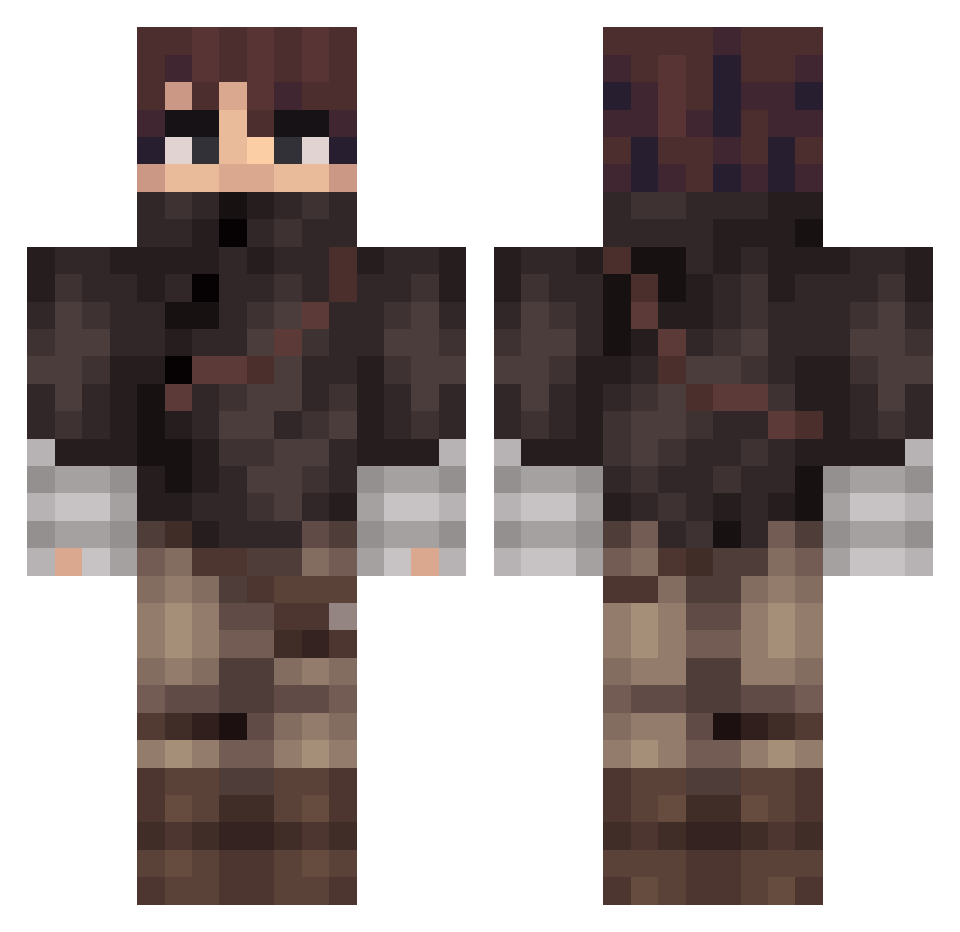 Ospai Minecraft skin, front and back view