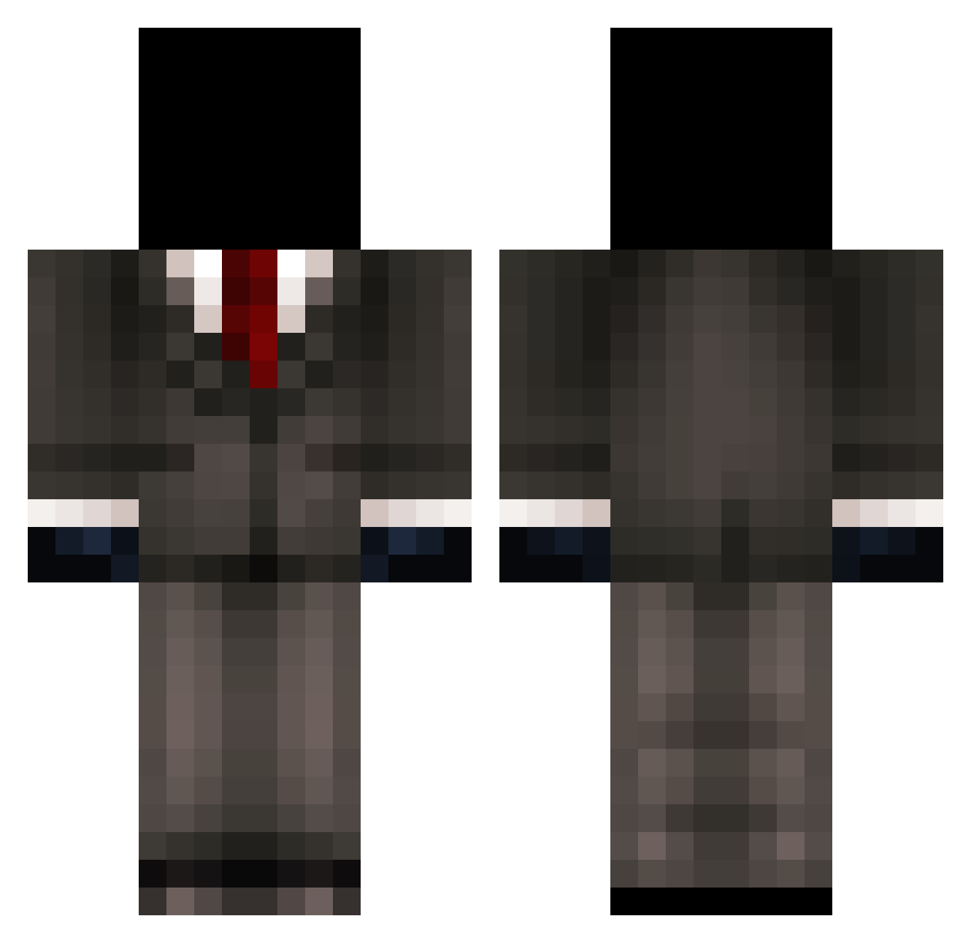 Zethu Minecraft skin, front and back view