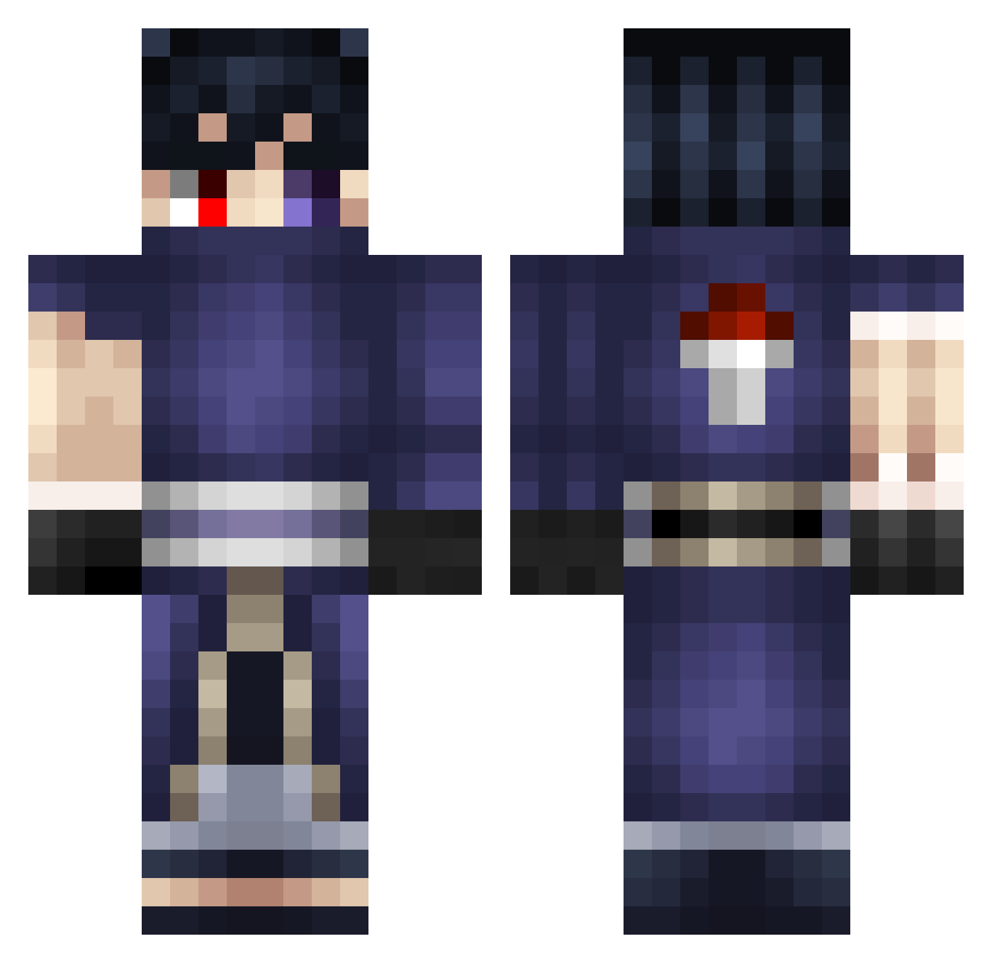 Ustin_ian Minecraft skin, front and back view