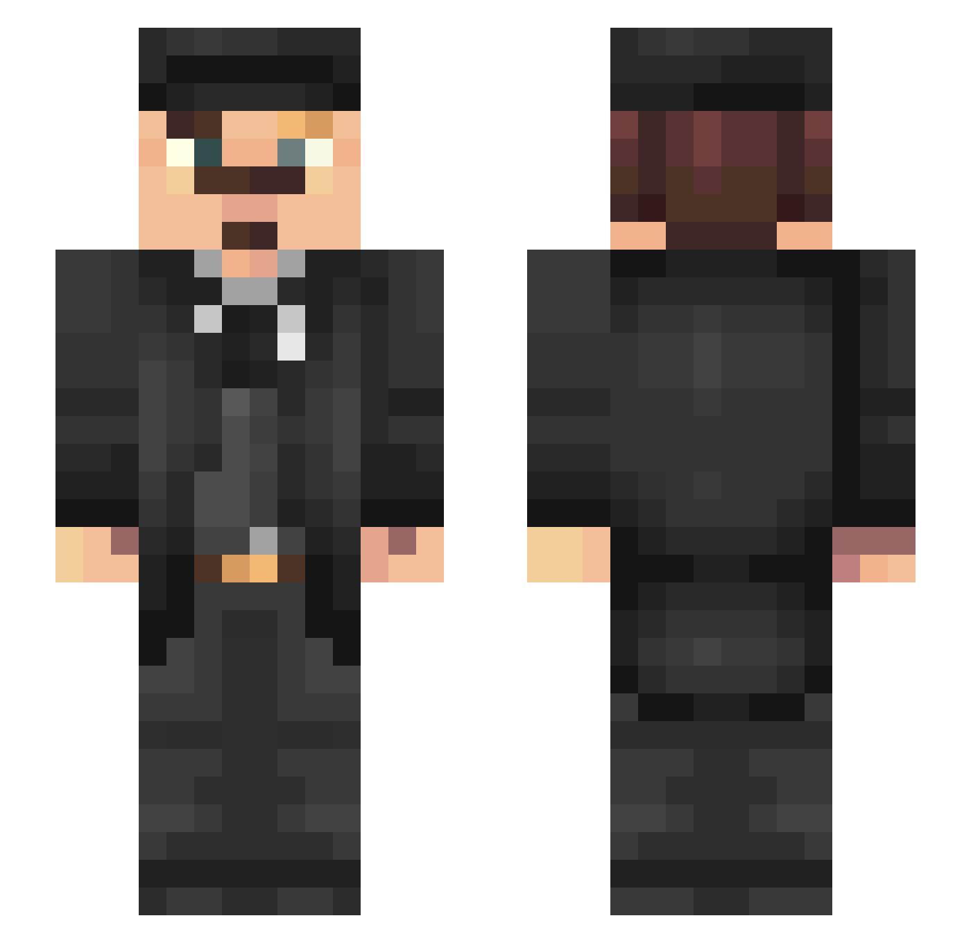 Coupdecat Minecraft skin, front and back view