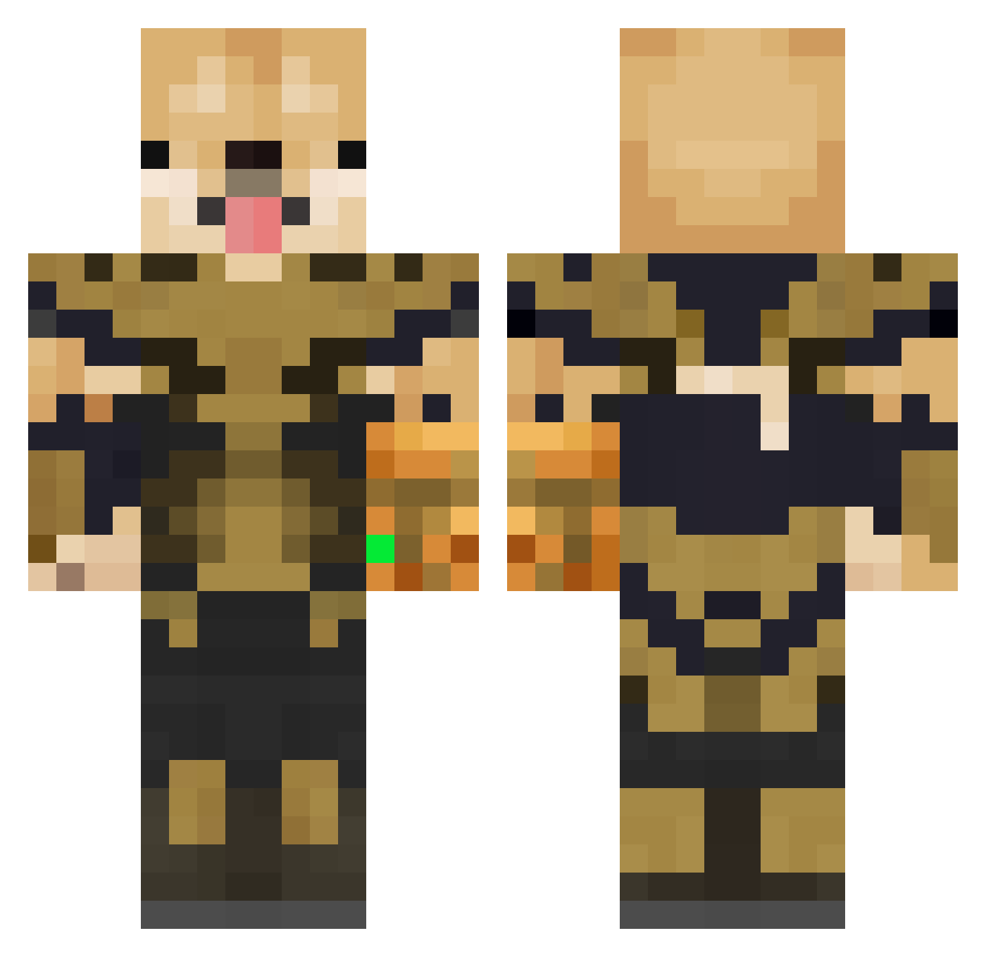 Partnersin12 Minecraft skin, front and back view