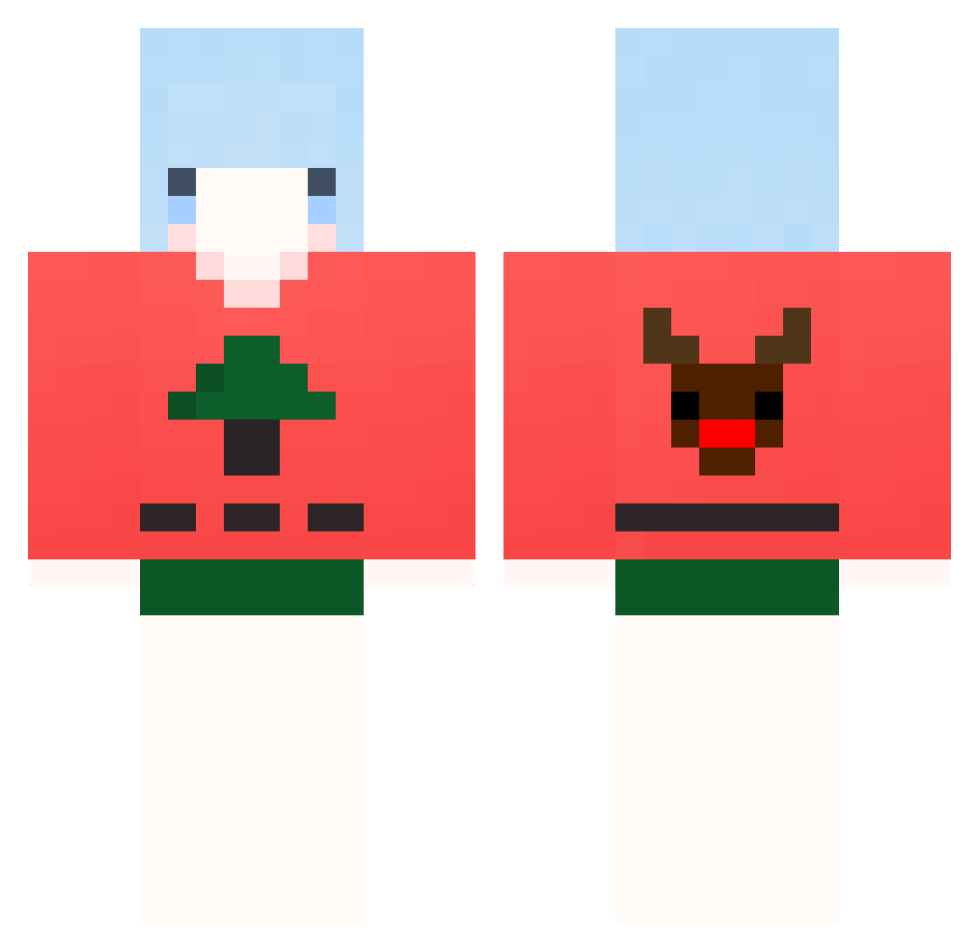 robloxCheater Minecraft skin, front and back view