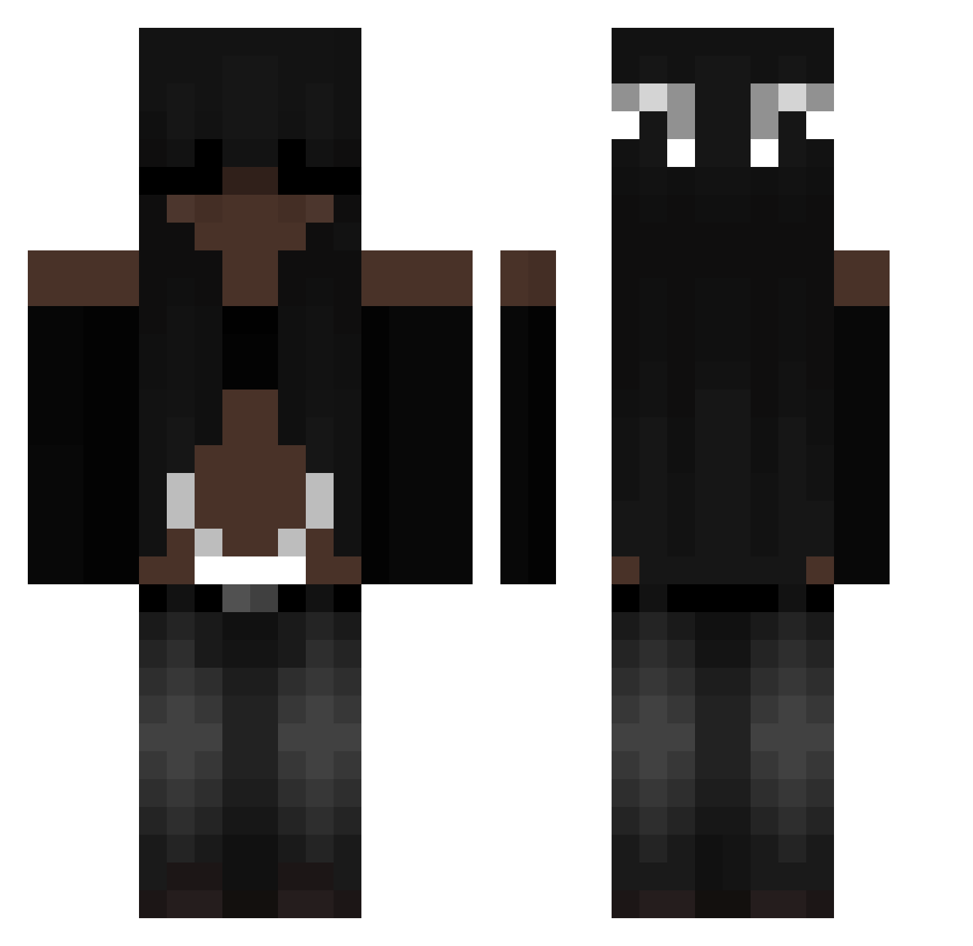 Sp4mMusubi Minecraft skin, front and back view