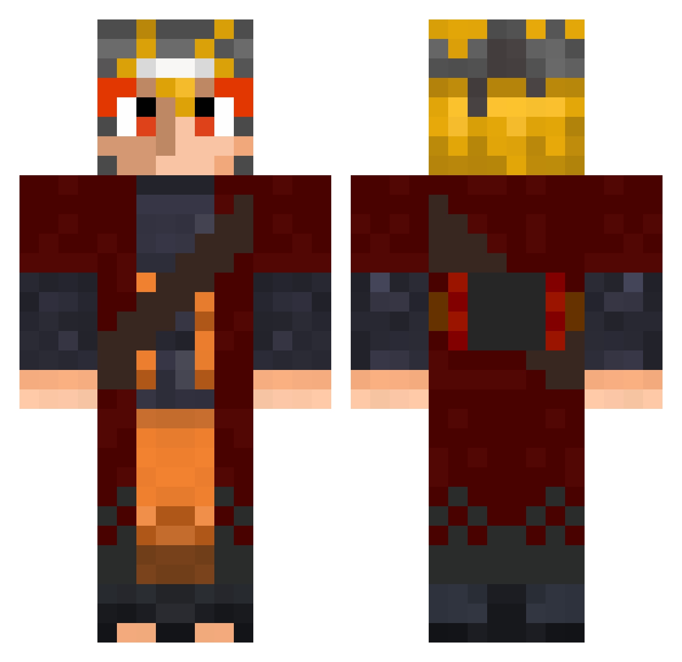 Sennin_Modo Minecraft skin, front and back view