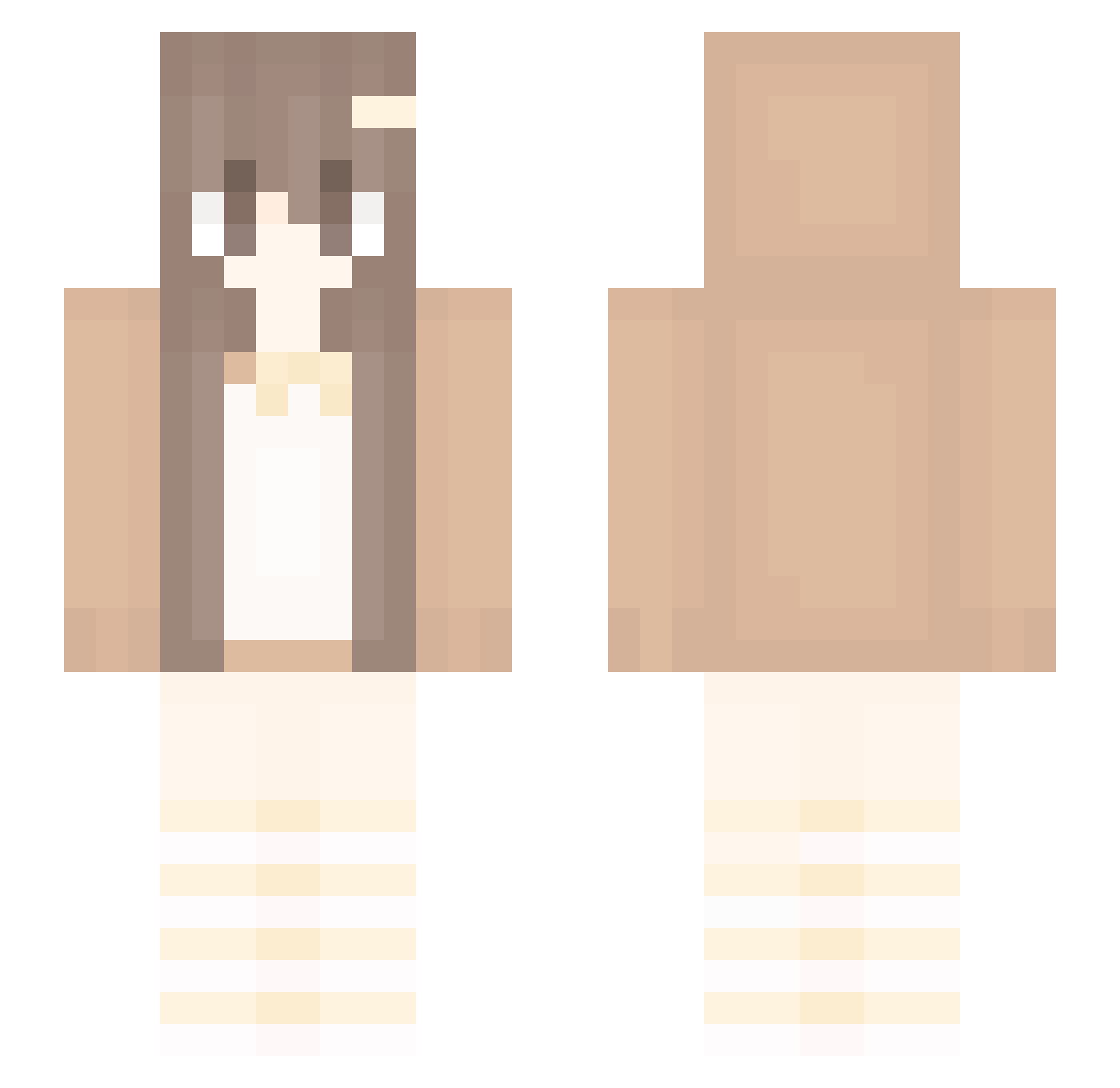 xinxin8 Minecraft skin, front and back view
