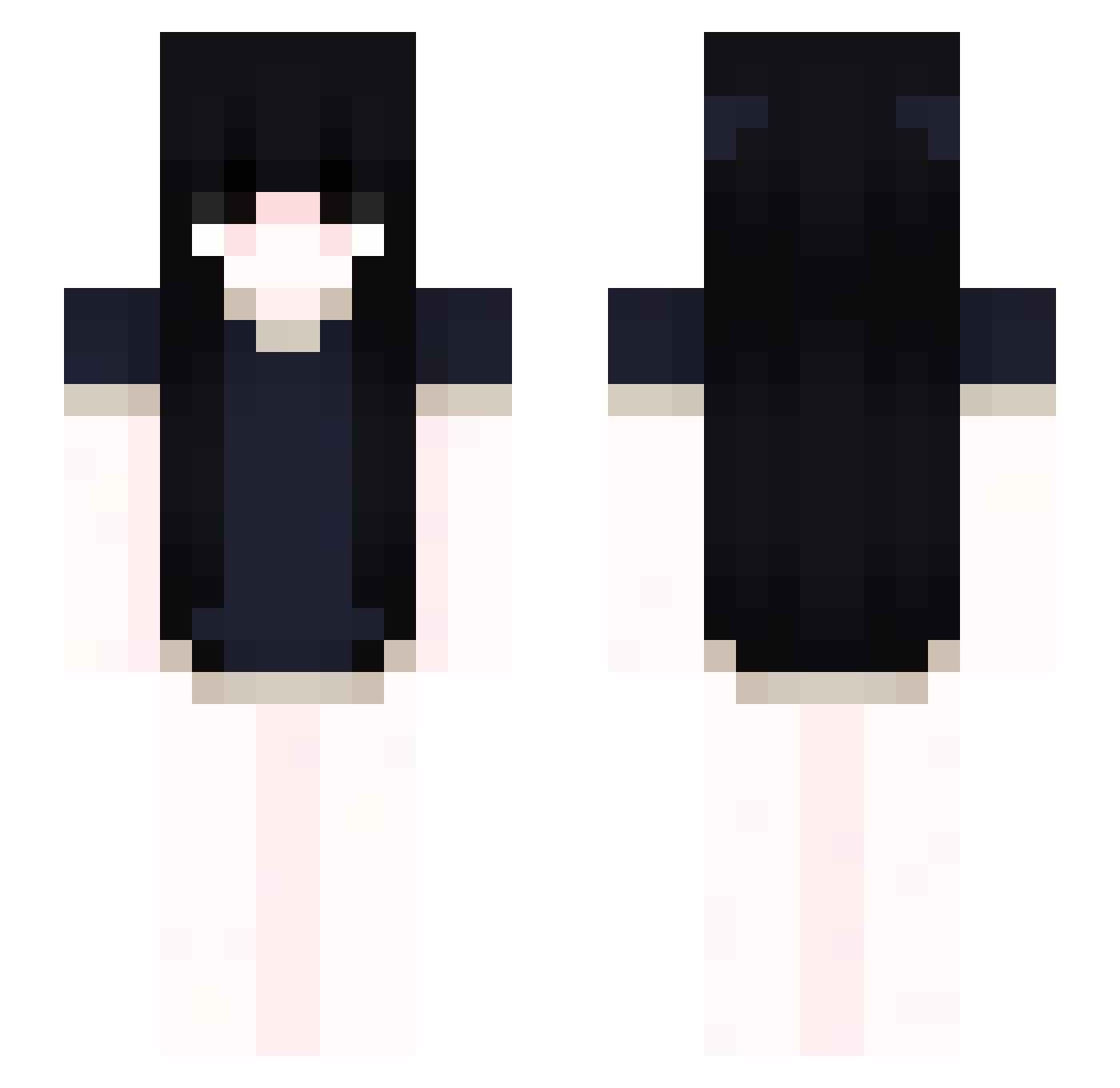 aggrieving Minecraft skin, front and back view
