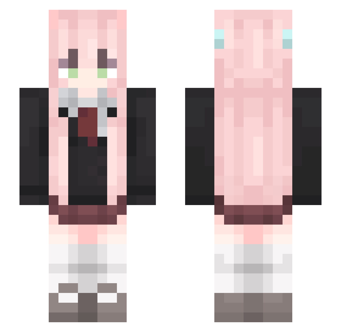 lucky_co0kie Minecraft skin, front and back view