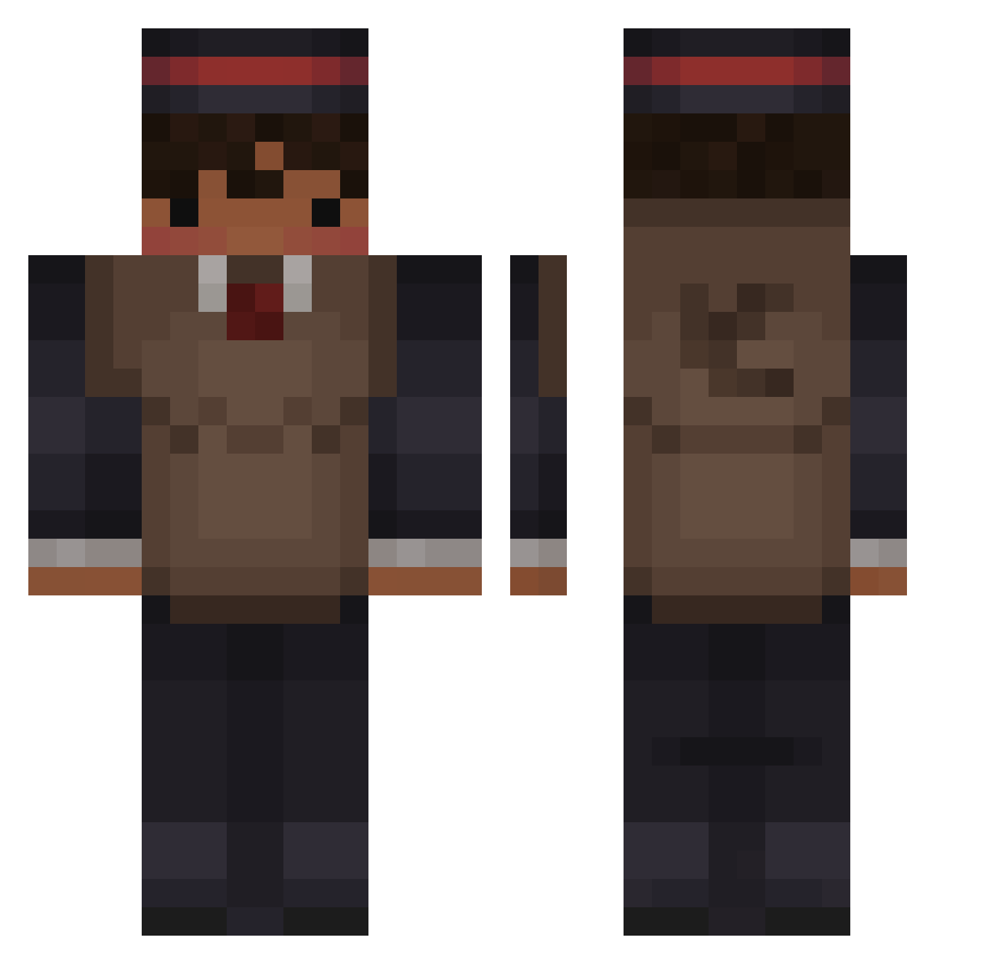 Strella Minecraft skin, front and back view