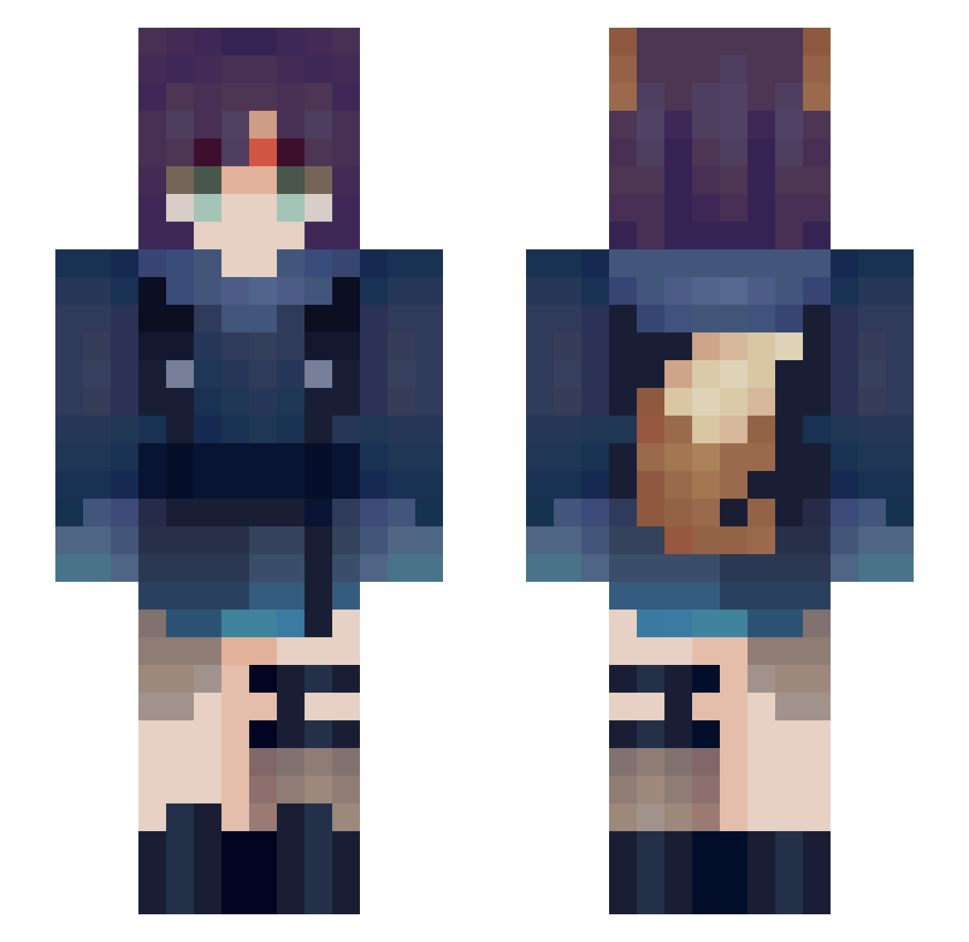 LeoLeMouton Minecraft skin, front and back view