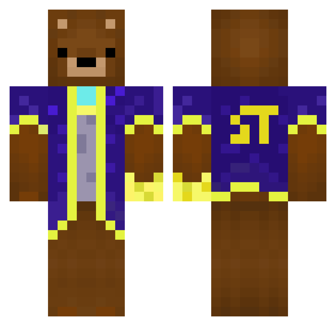 MineThatStone Minecraft skin, front and back view