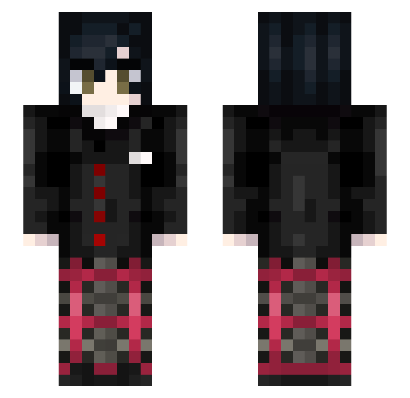 sanderxd Minecraft skin, front and back view