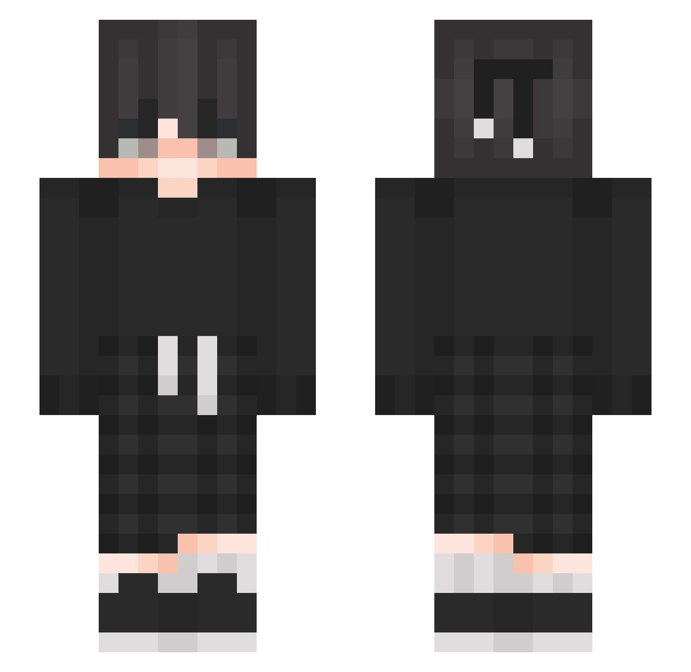 WillyGriette Minecraft skin, front and back view