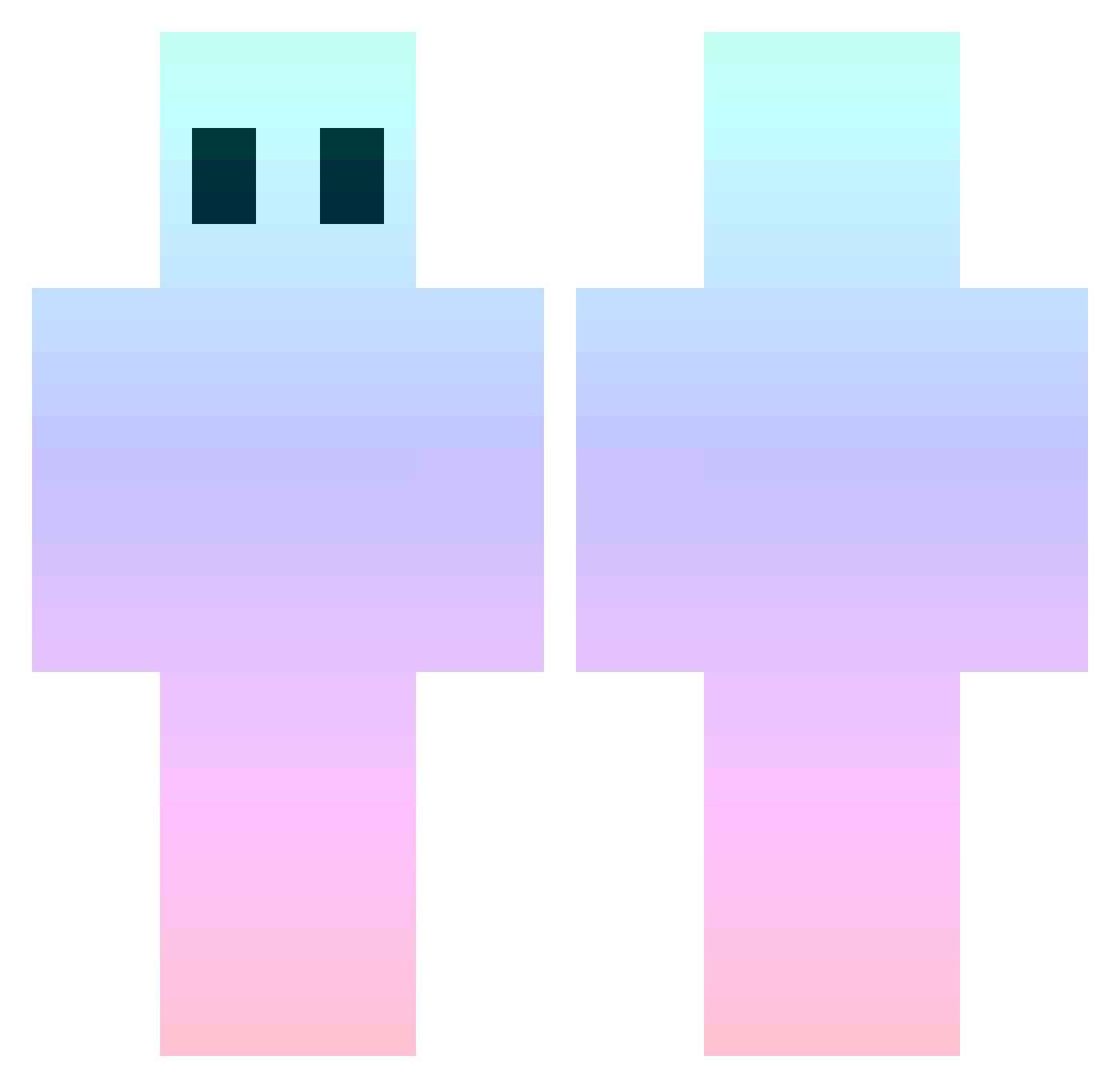 Siisti Minecraft skin, front and back view