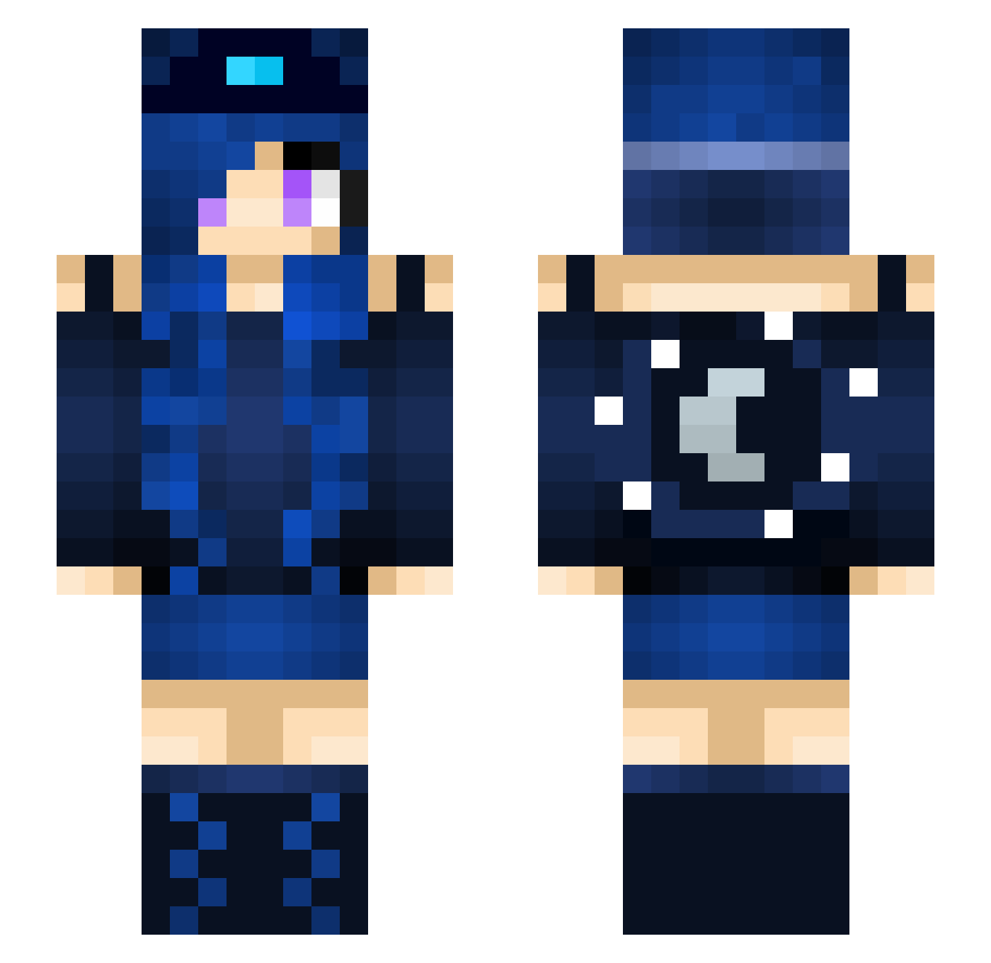 MadelineLuna Minecraft skin, front and back view