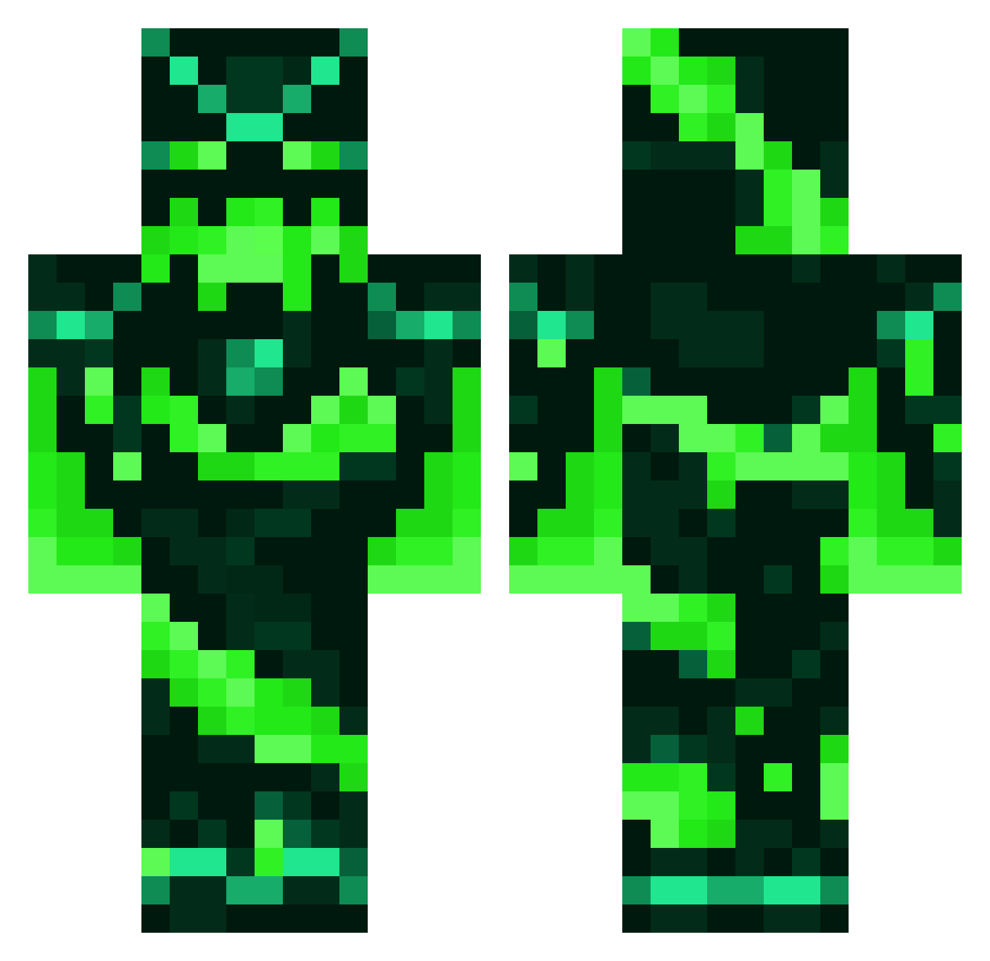 kaama Minecraft skin, front and back view