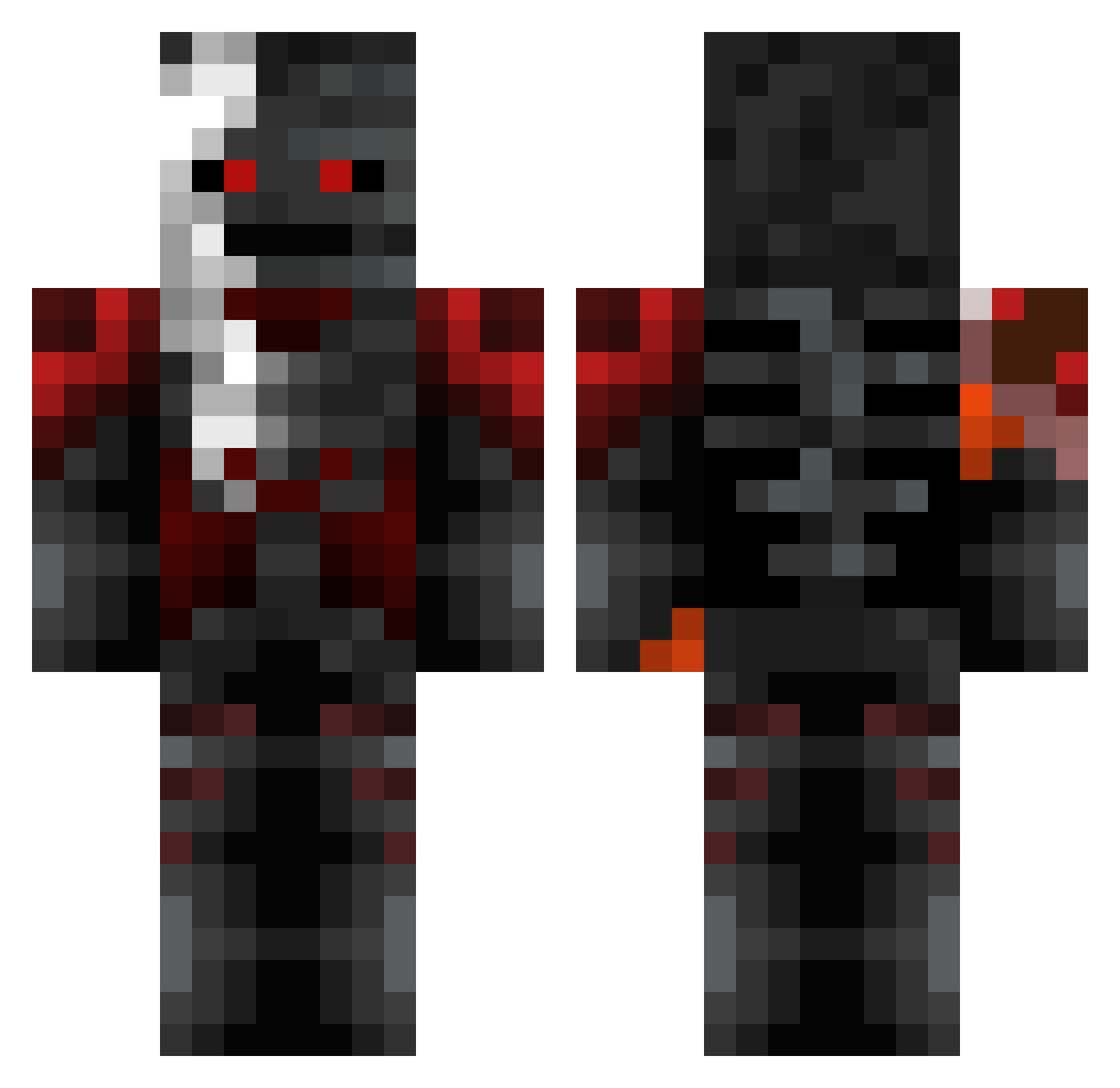 WitherOllie Minecraft skin, front and back view