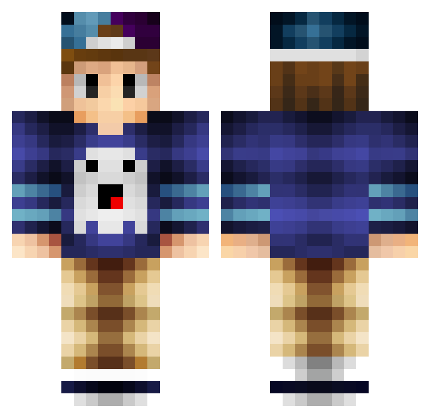 Sable_Dark Minecraft skin, front and back view