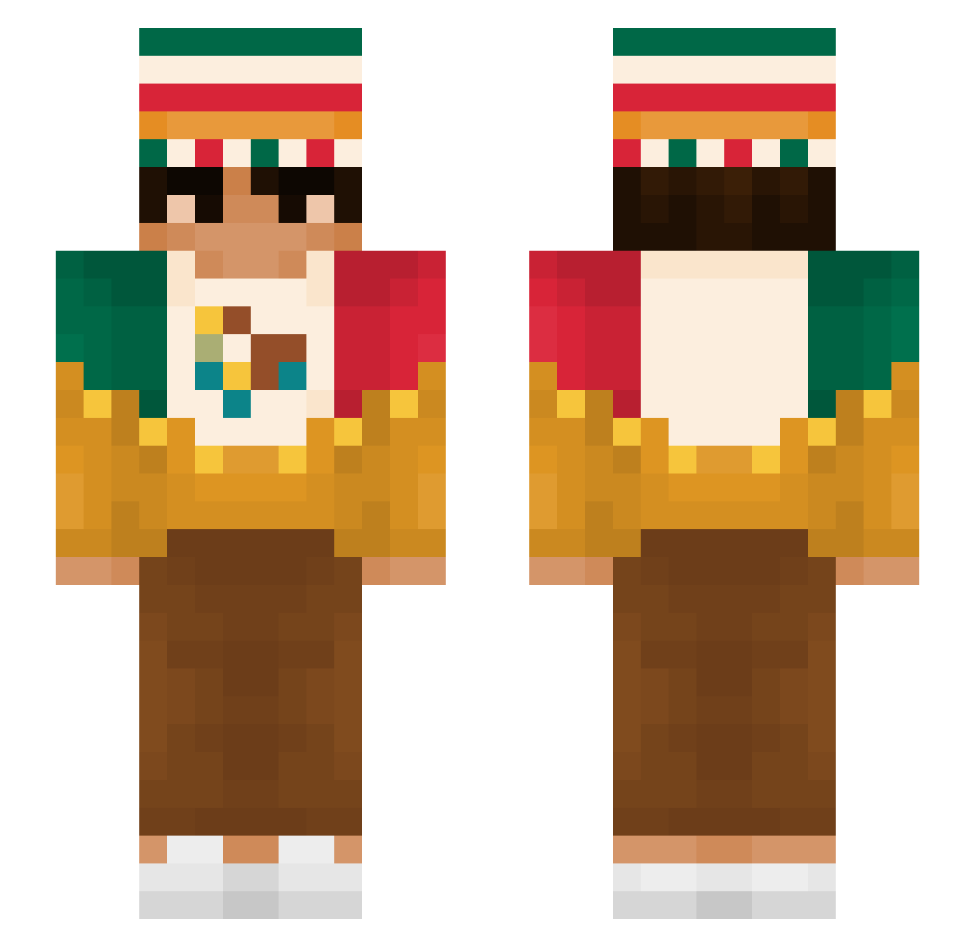 Kaiten08 Minecraft skin, front and back view