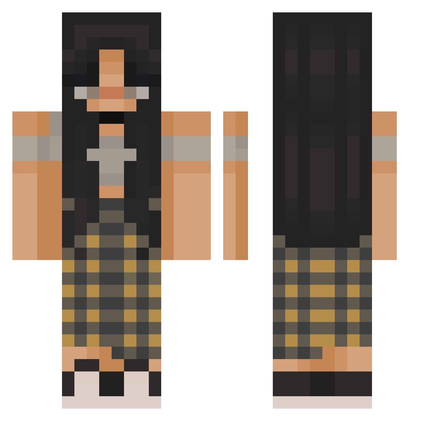 urmommy43 Minecraft skin, front and back view