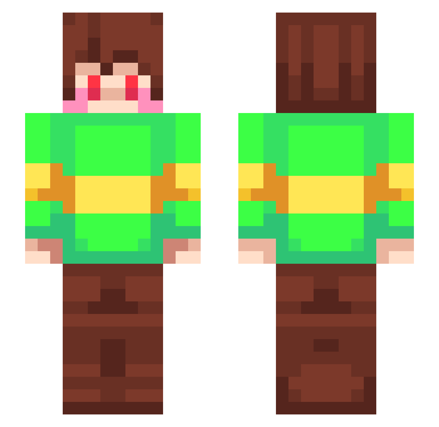 XShaddyX Minecraft skin, front and back view