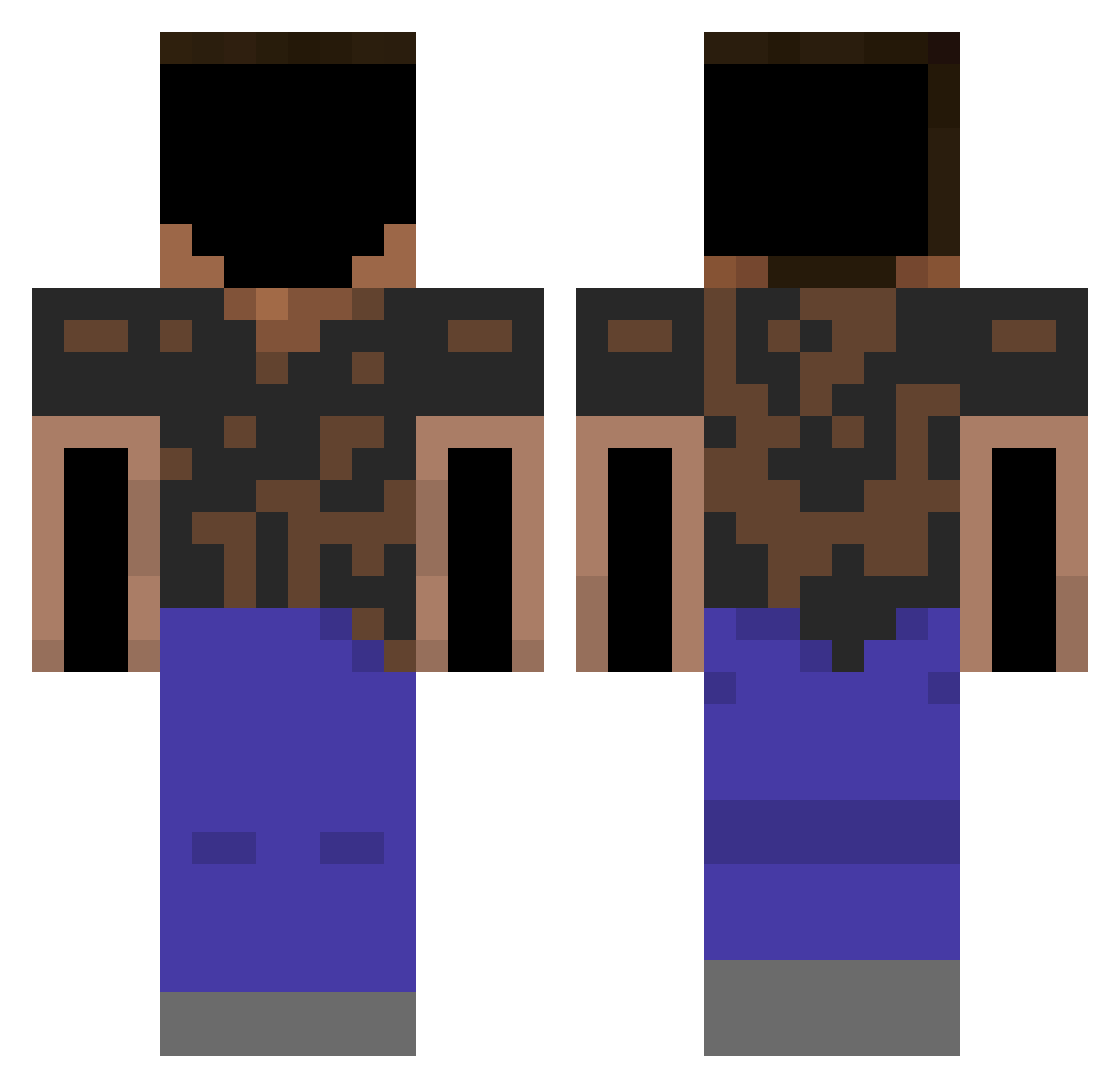 triangulation Minecraft skin, front and back view