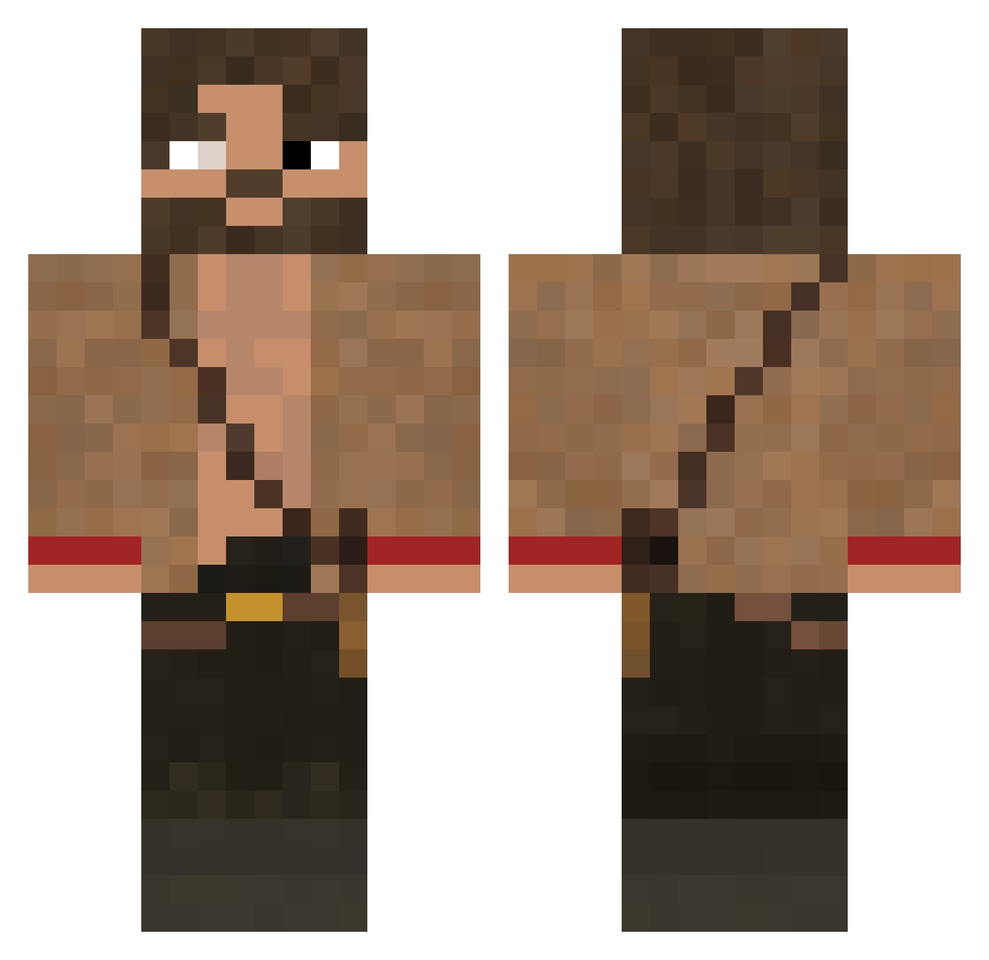 S1MU33 Minecraft skin, front and back view