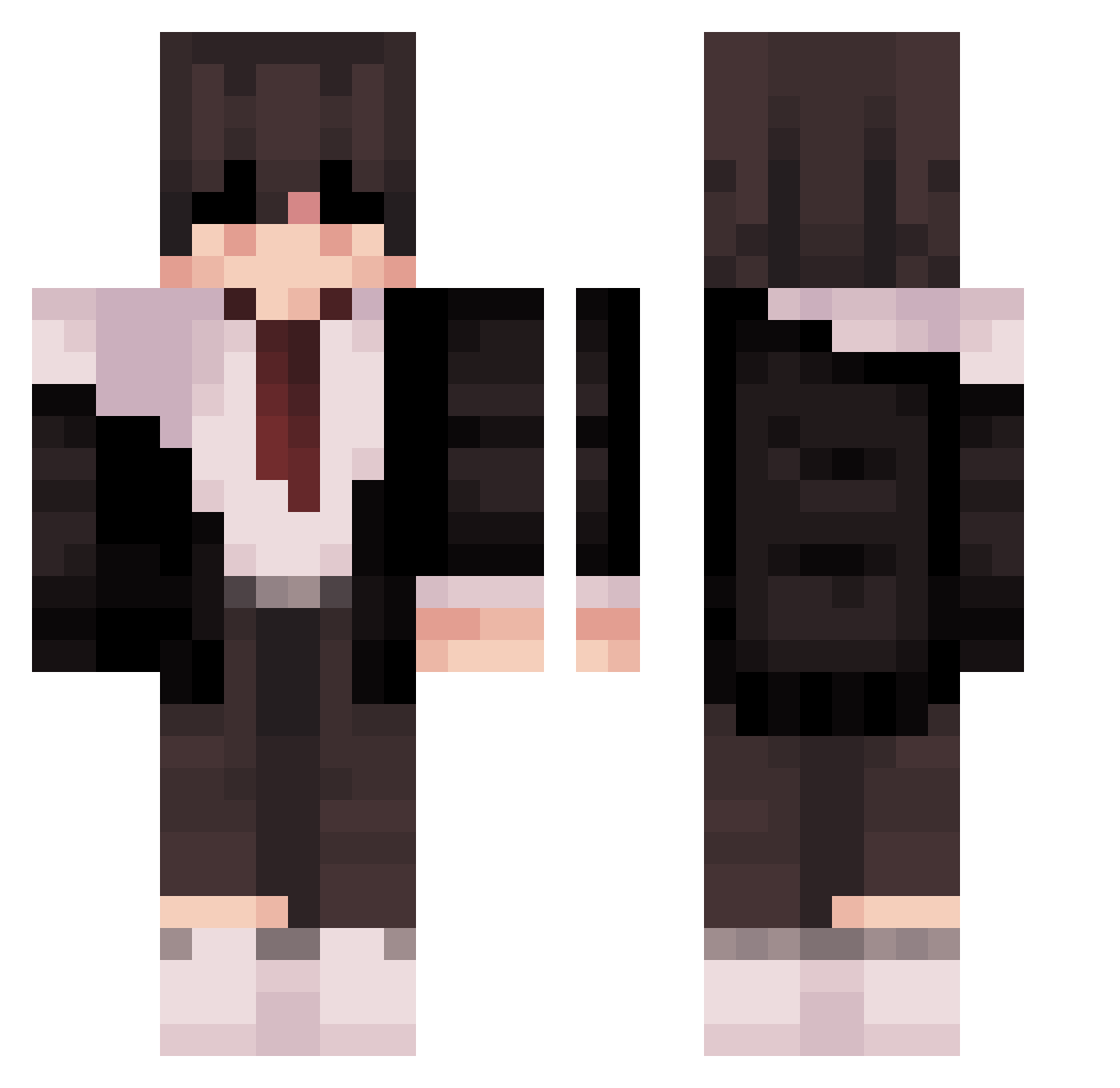 ItsGuiii Minecraft skin, front and back view