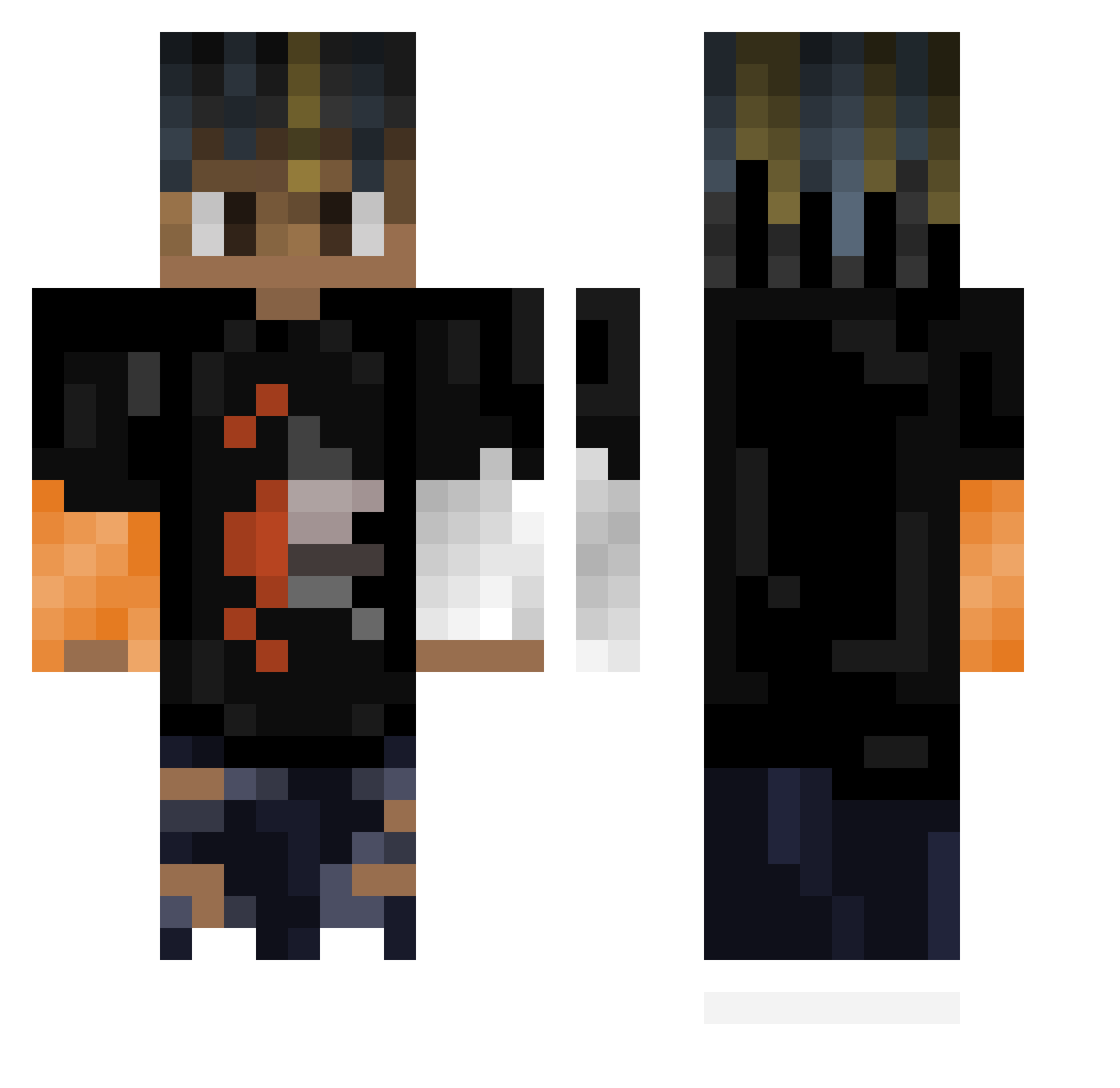 SmokingRocks Minecraft skin, front and back view