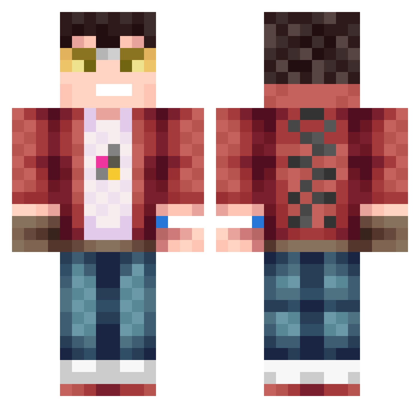yveswinter Minecraft skin, front and back view