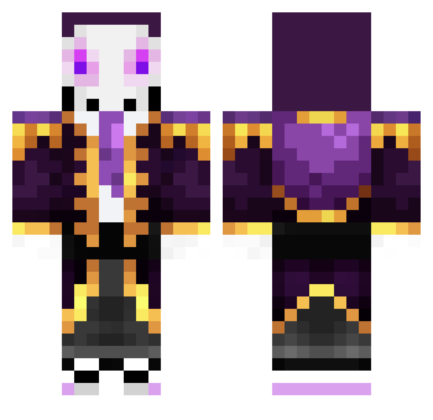 DarthNJ Minecraft skin, front and back view