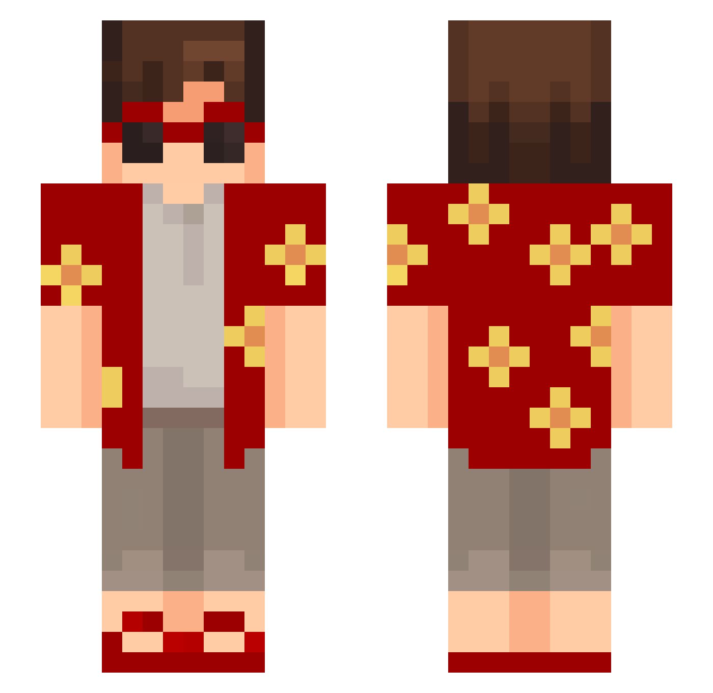Kuhaku183 Minecraft skin, front and back view