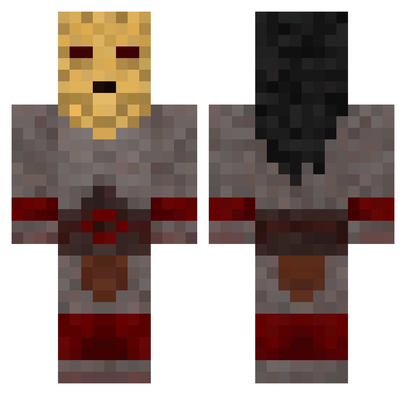 SamuiBeru Minecraft skin, front and back view