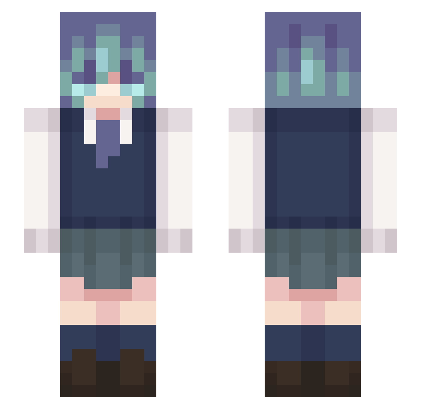 woahc Minecraft skin, front and back view