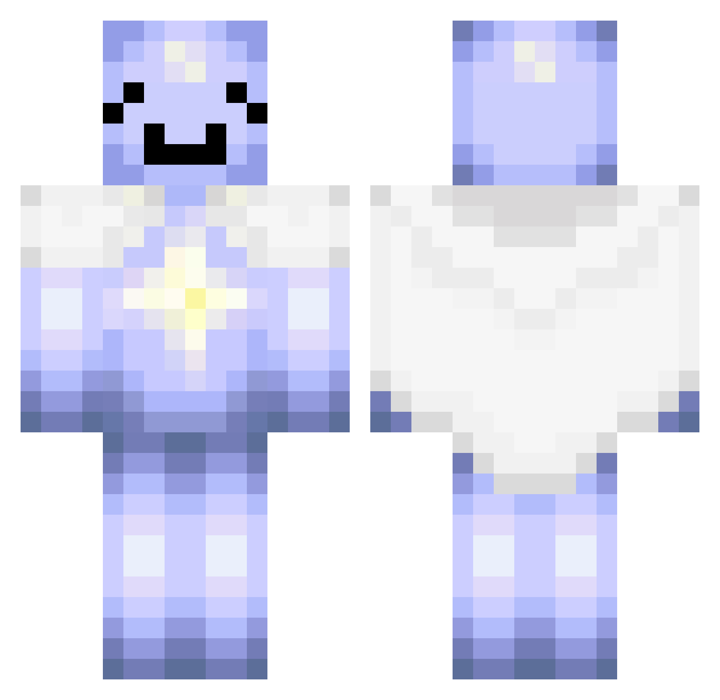 numndz Minecraft skin, front and back view