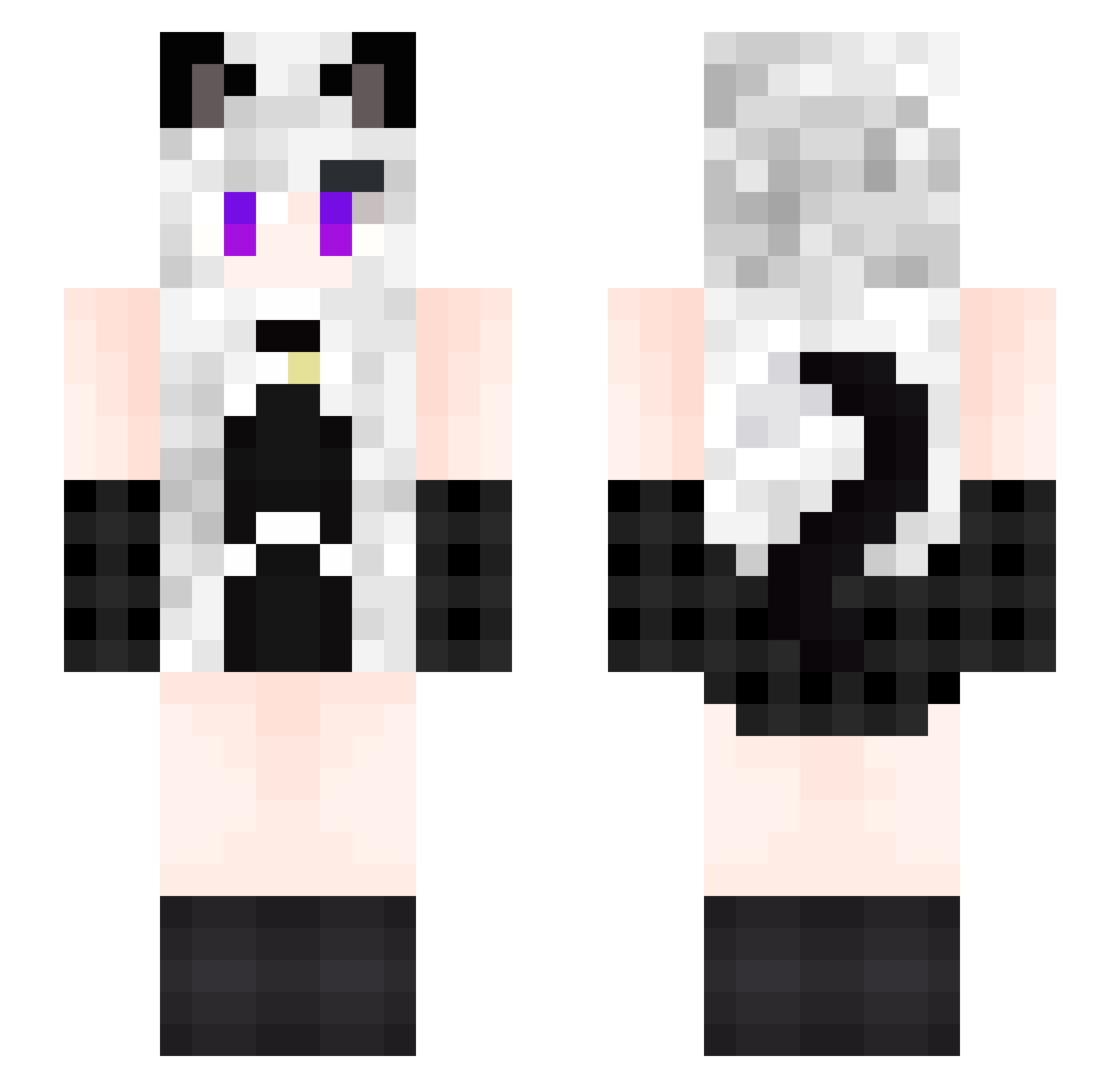 KYXJR Minecraft skin, front and back view