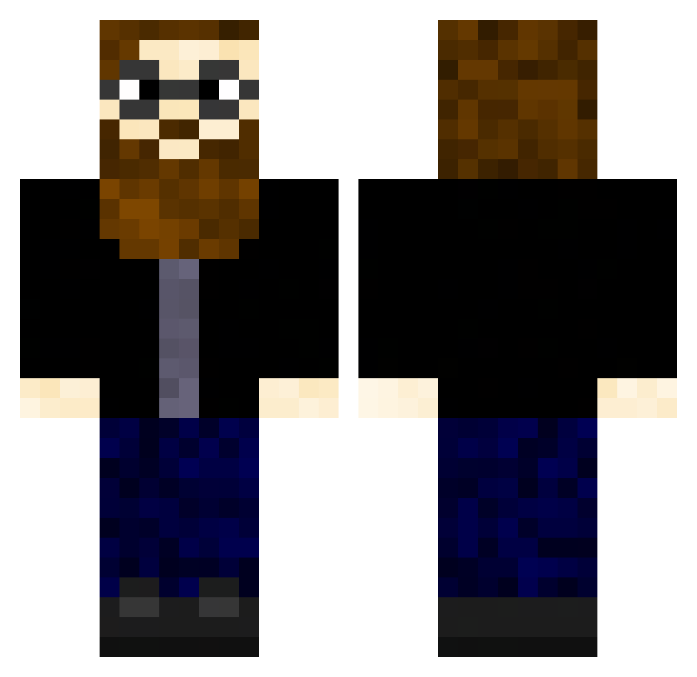 Spyblack00 Minecraft skin, front and back view