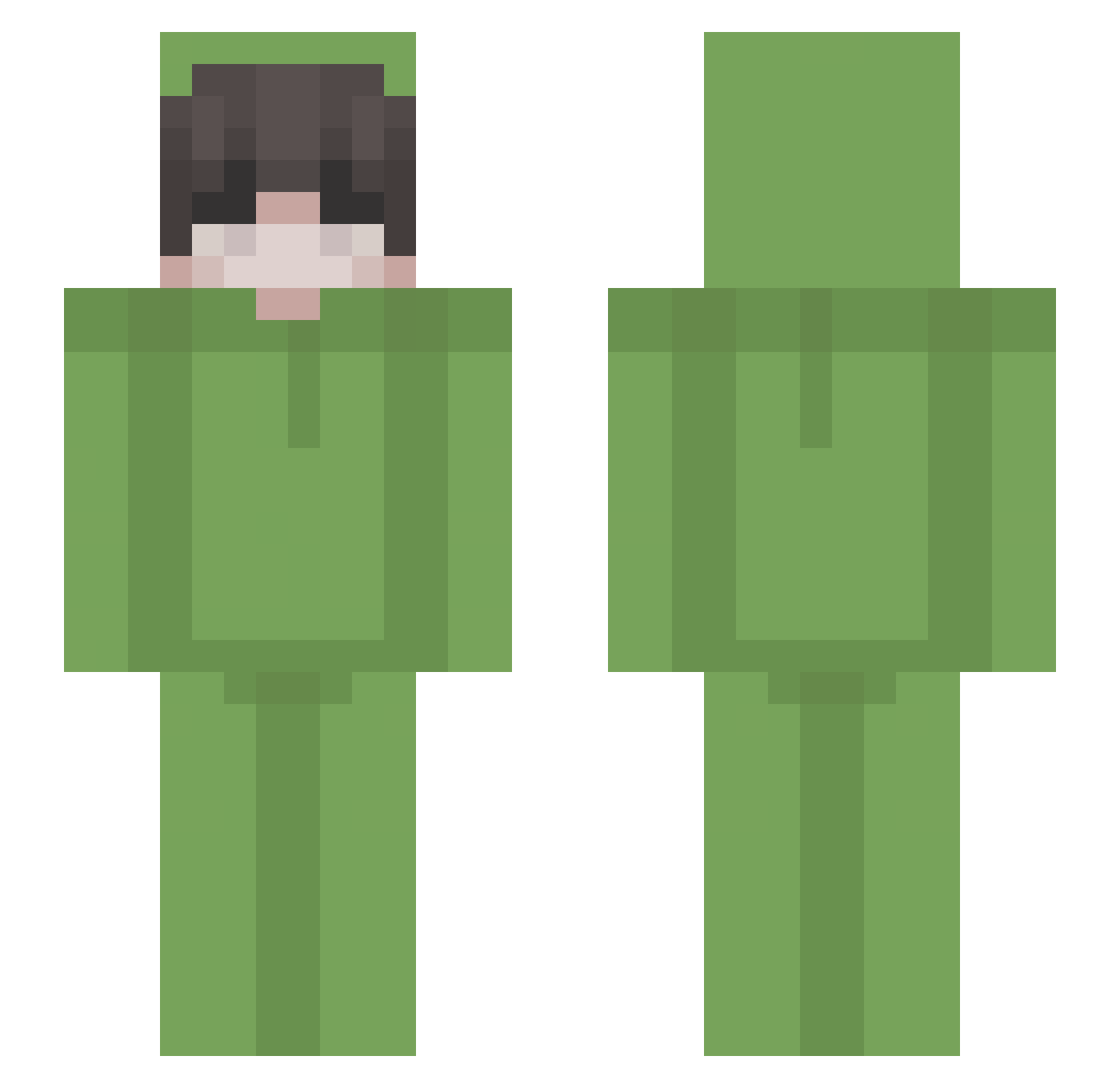 Zenniesz Minecraft skin, front and back view