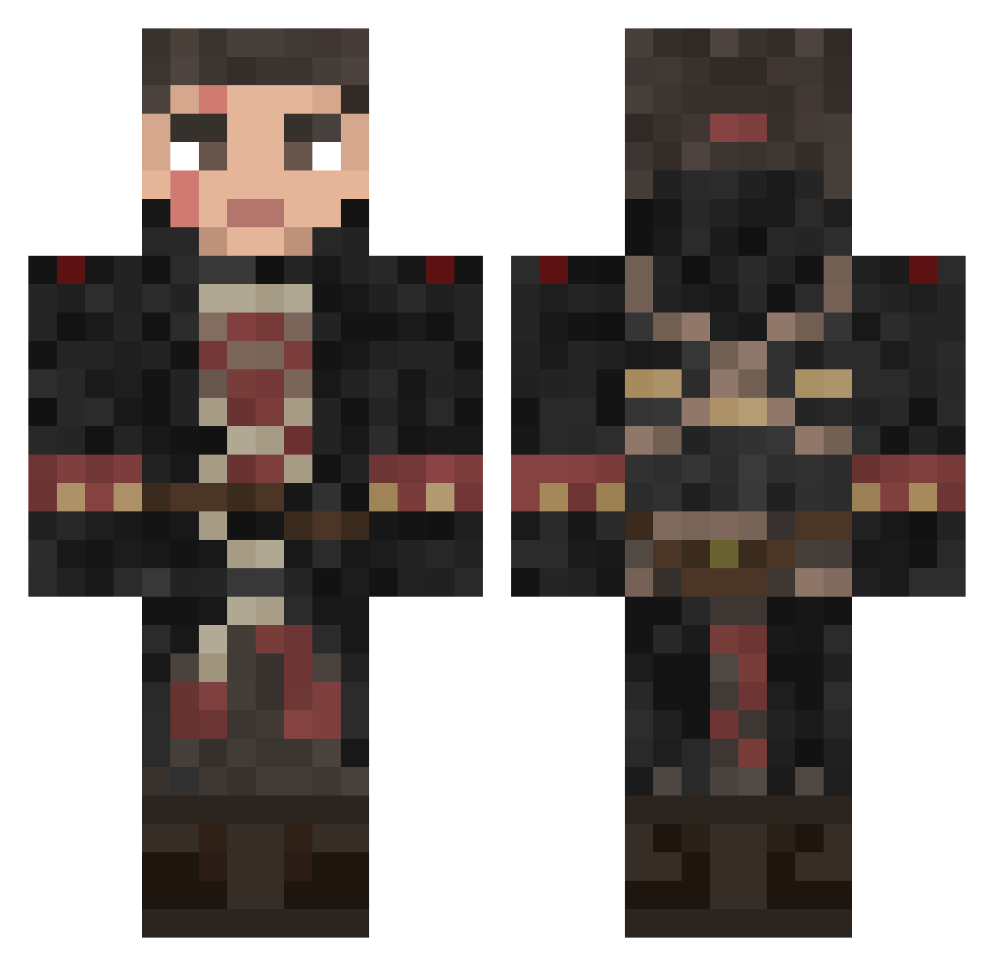 AWDGAMING Minecraft skin, front and back view
