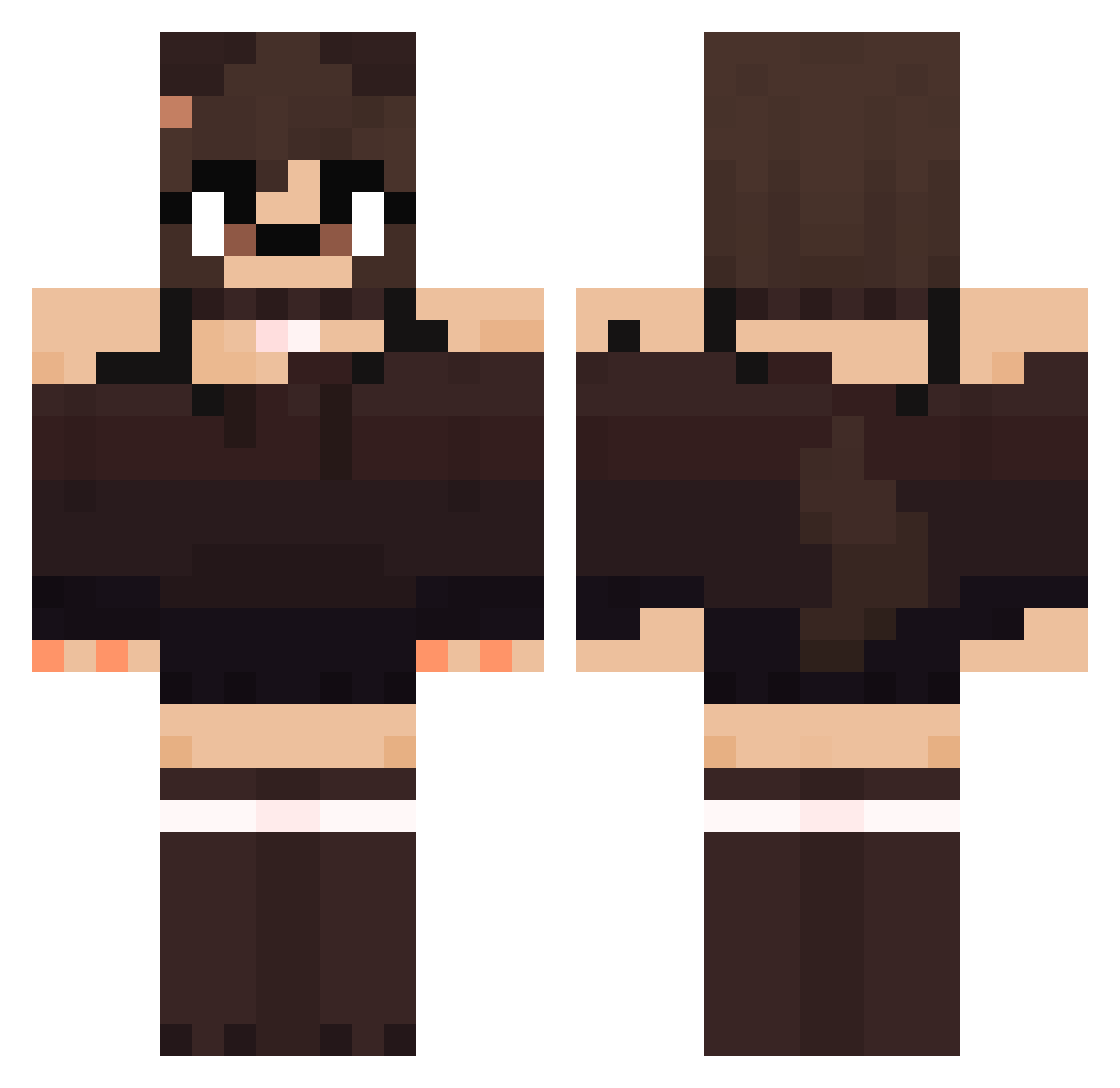 qrjg Minecraft skin, front and back view