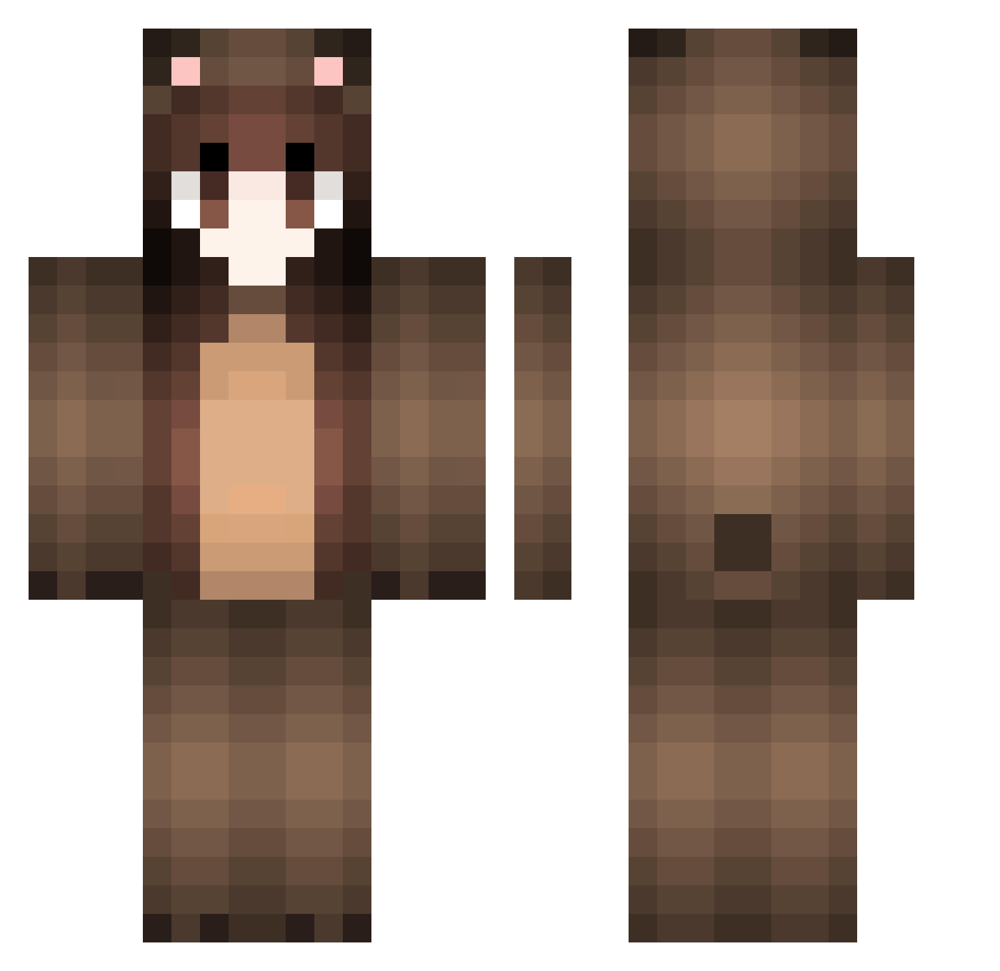 Sora_38 Minecraft skin, front and back view