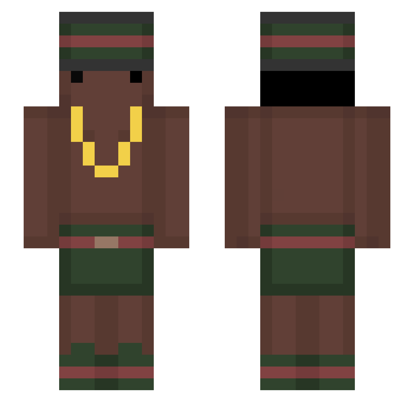 Kendun Minecraft skin, front and back view