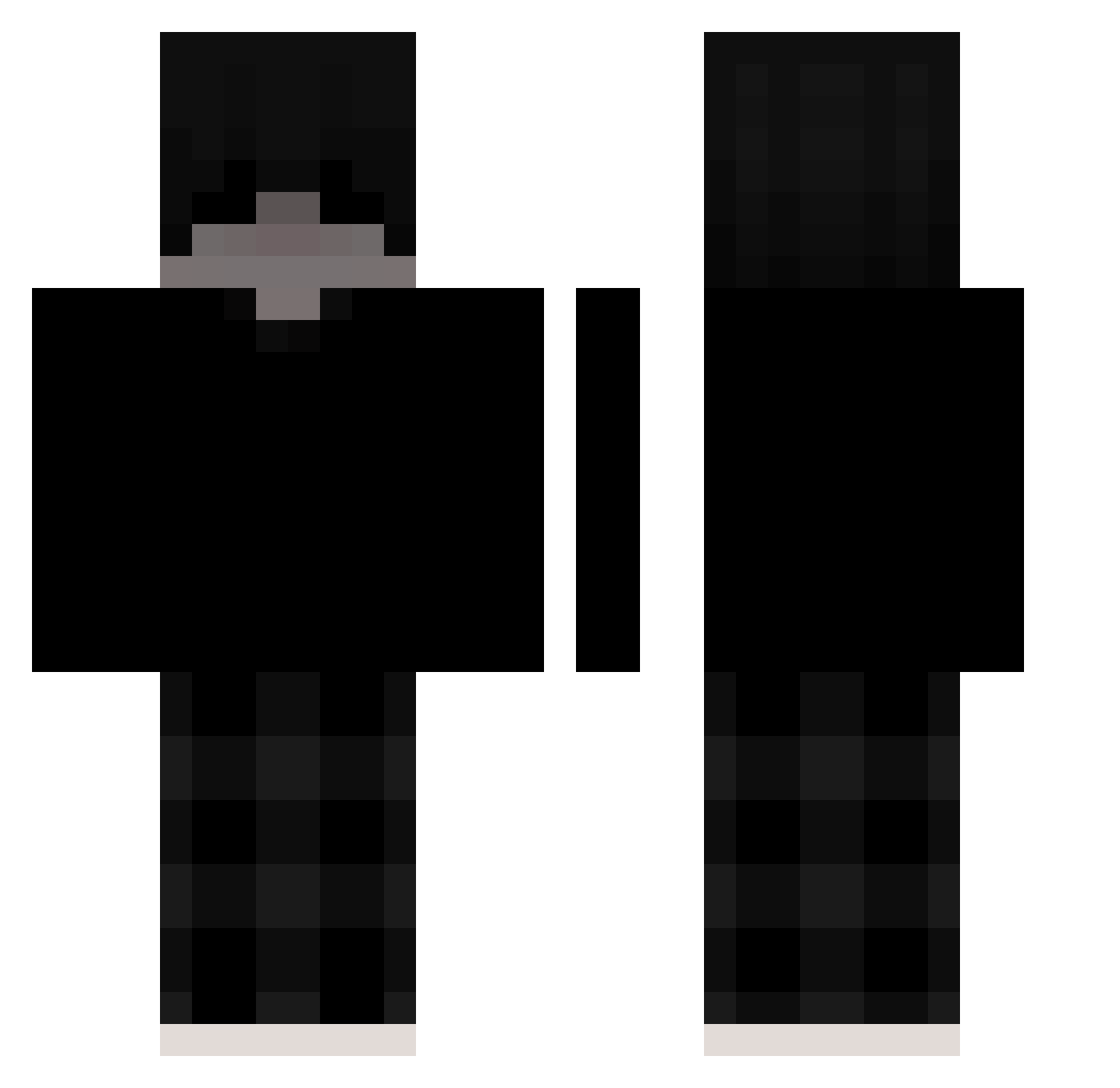 SquaredMedia Minecraft skin, front and back view