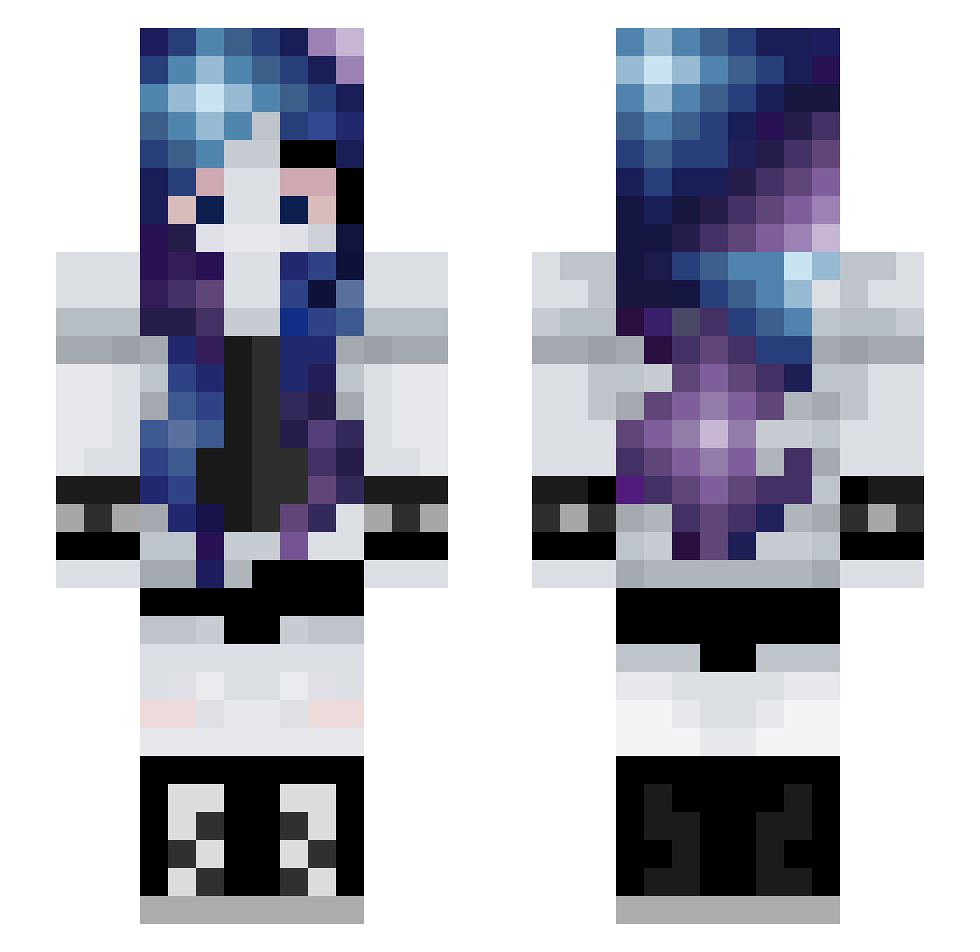 ismiah Minecraft skin, front and back view